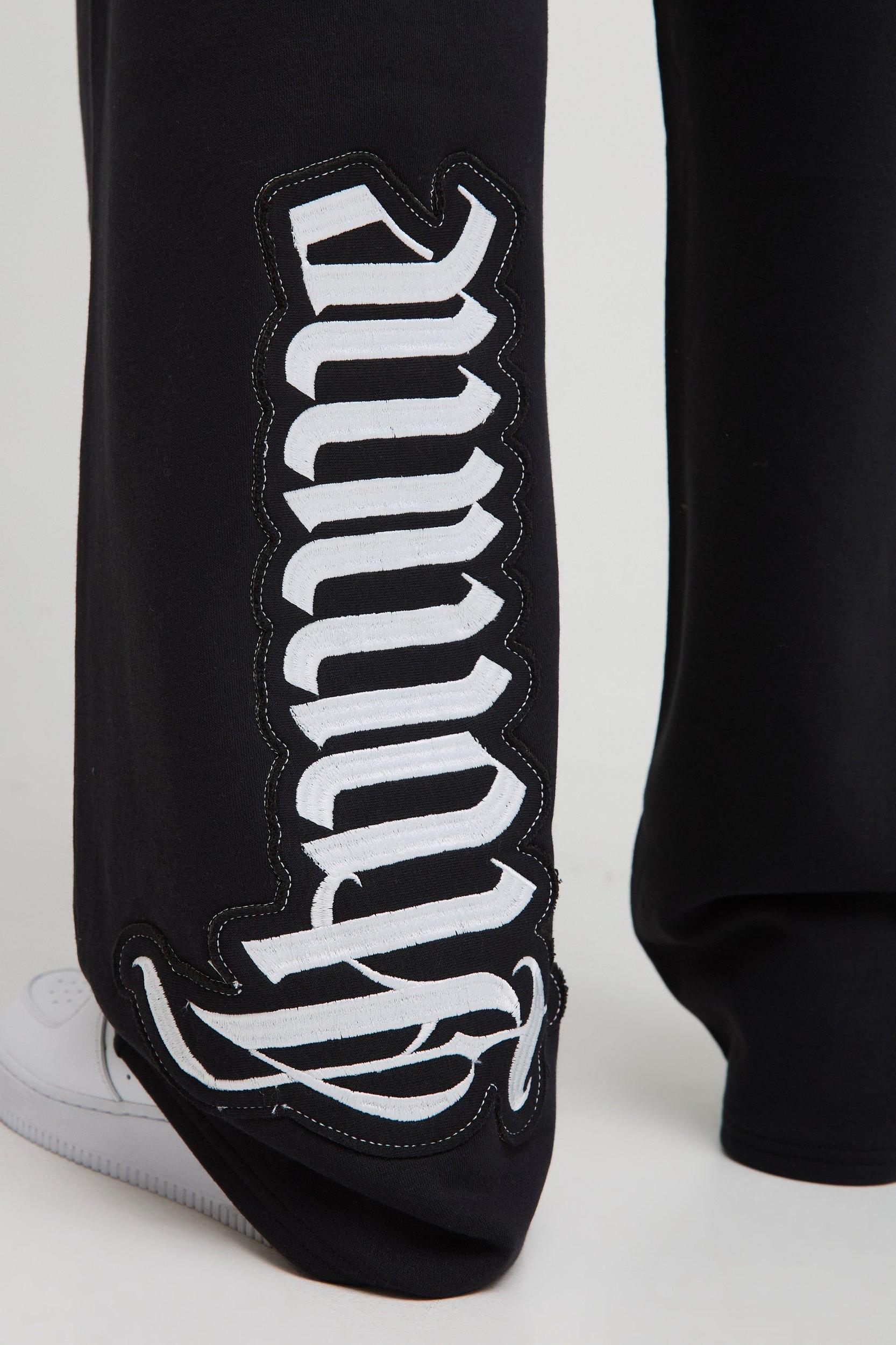 Plus Oversized Spray Wash Homme Applique Sweatpants | boohooMAN USA Product Image