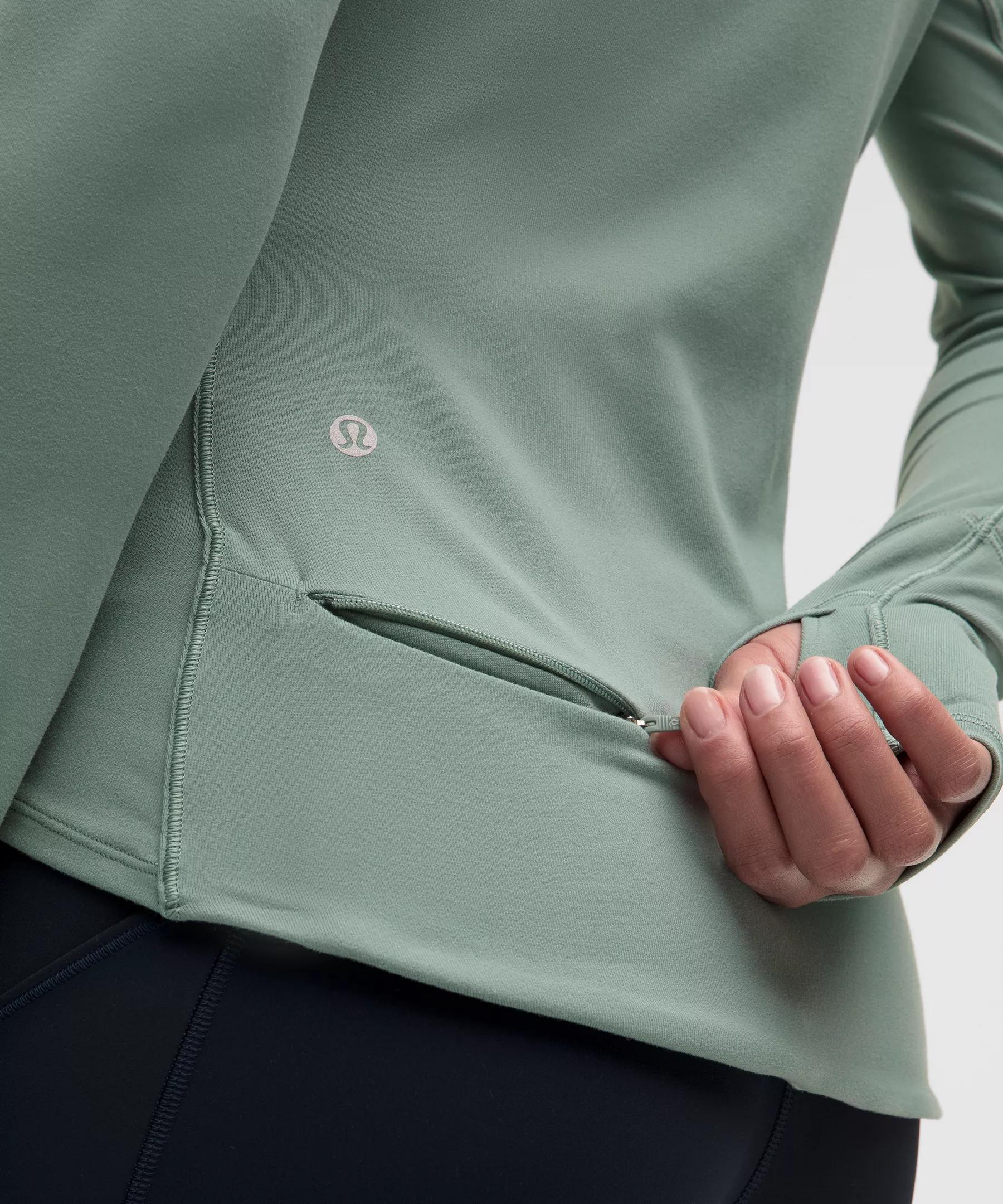Rulu Gathered-Waist Long-Sleeve Running Top Product Image