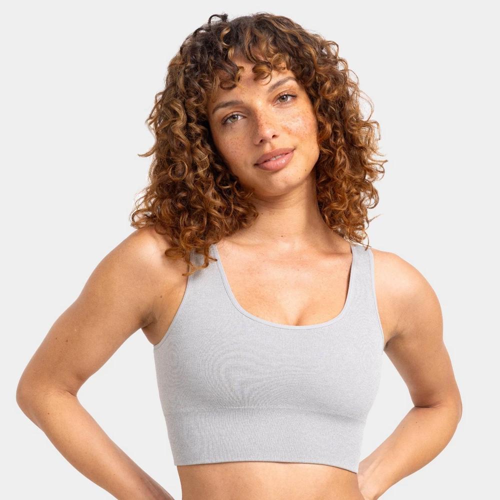 Fruit of the Loom Women's 360° Stretch Seamless Comfort Longline Sports Bra - Black L Product Image