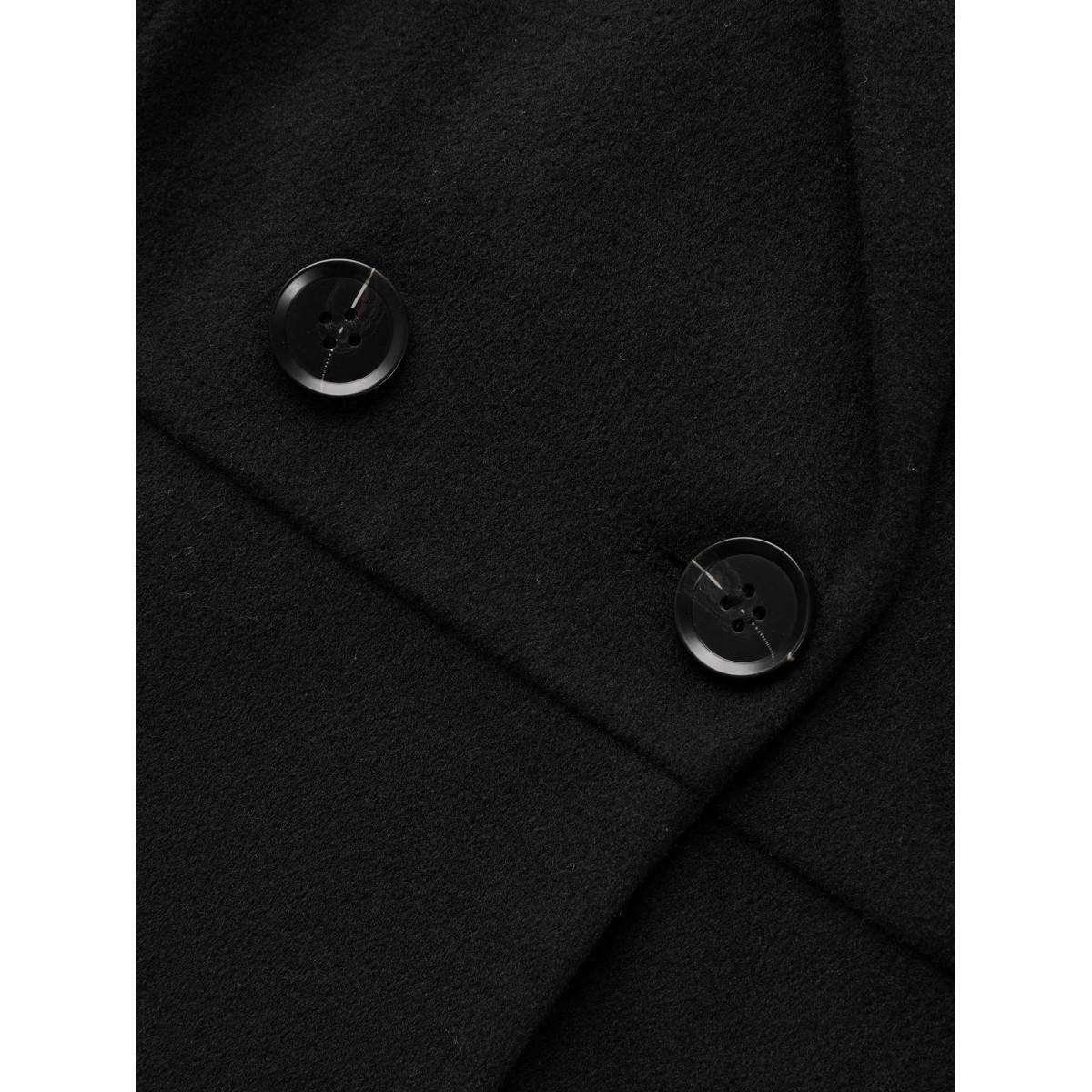 Plus Size Suit Collar Button Up Slightly Stretchy Jacket Women Black Button Bodycon Side seam pocket Everyday Jackets BloomChic 28/5X Product Image