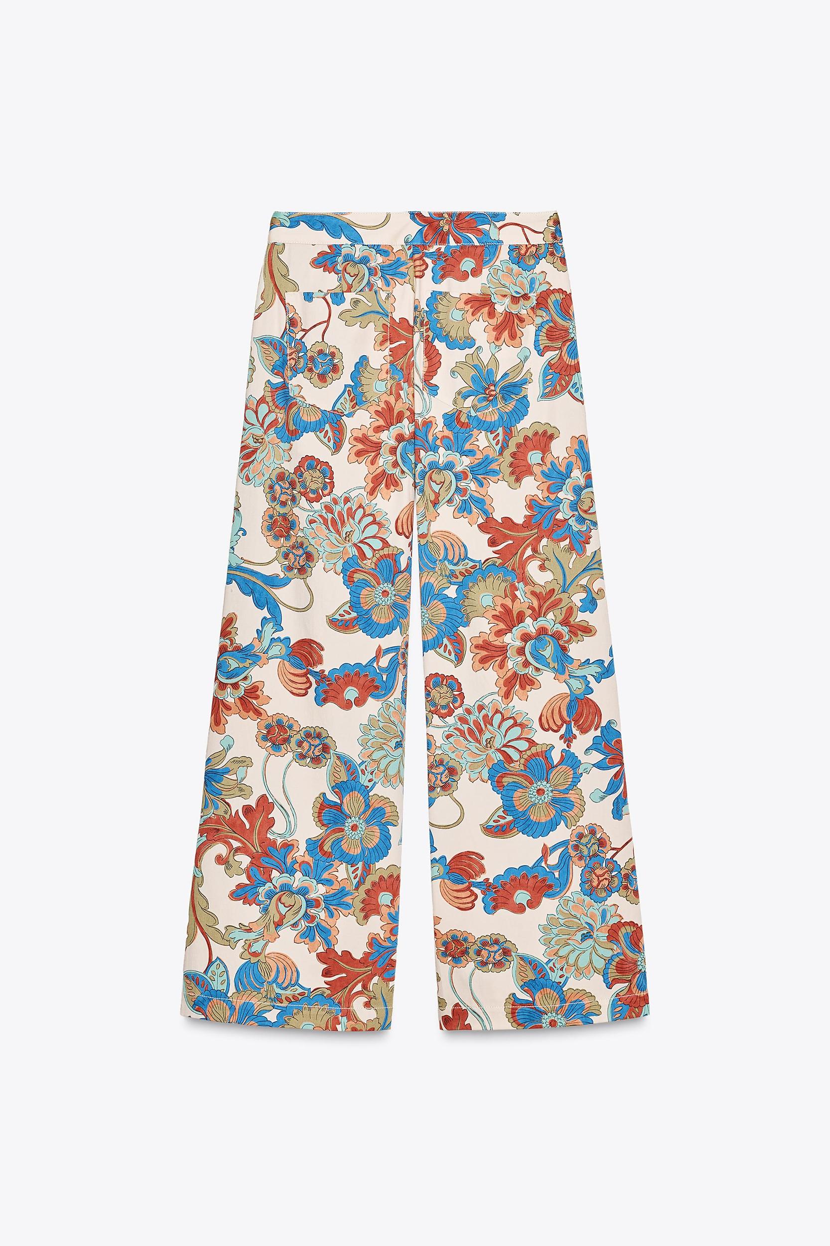 ZW COLLECTION FLORAL MINI FLARE PANTS Product Image