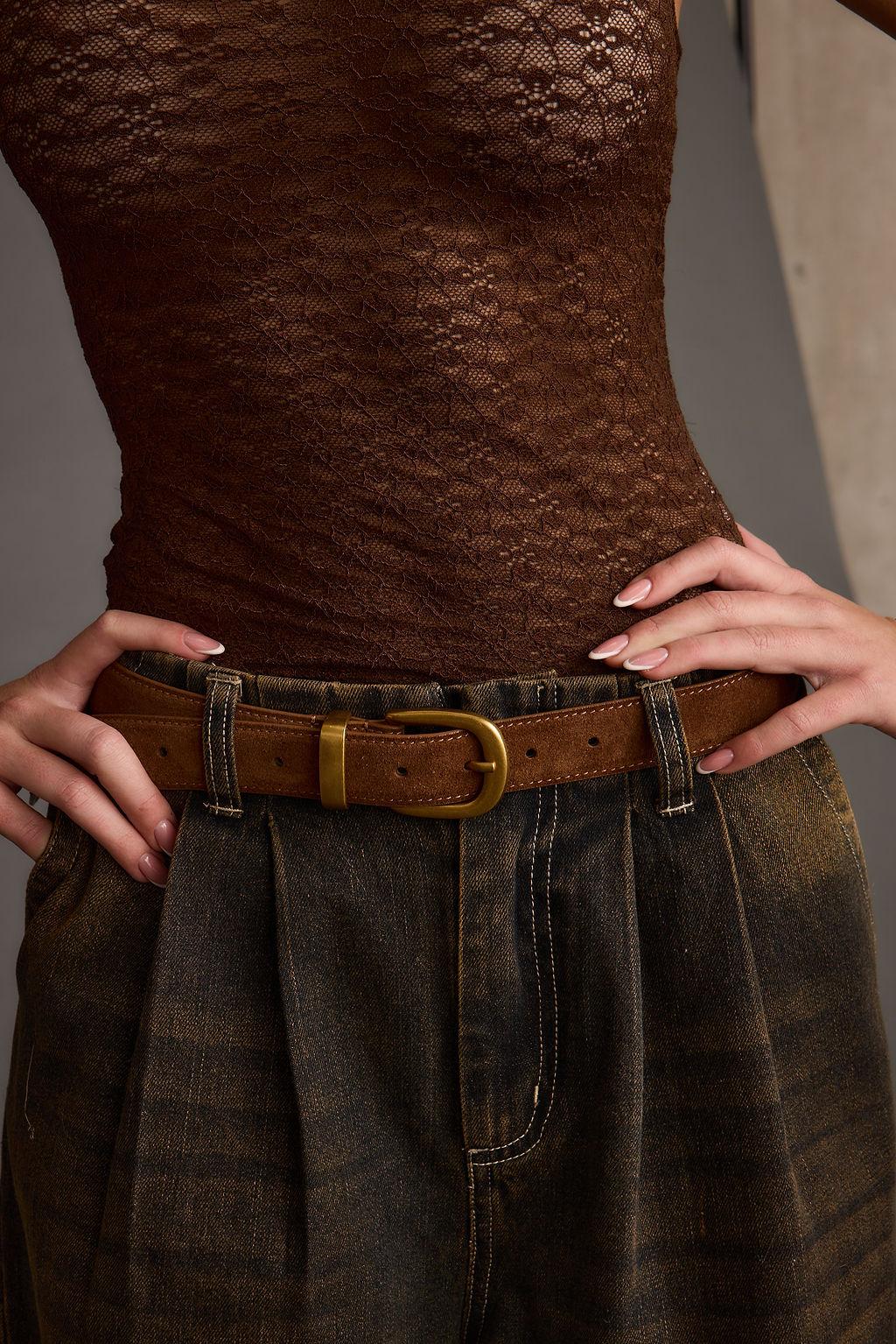 Hazelwood Brown Suede Belt Product Image