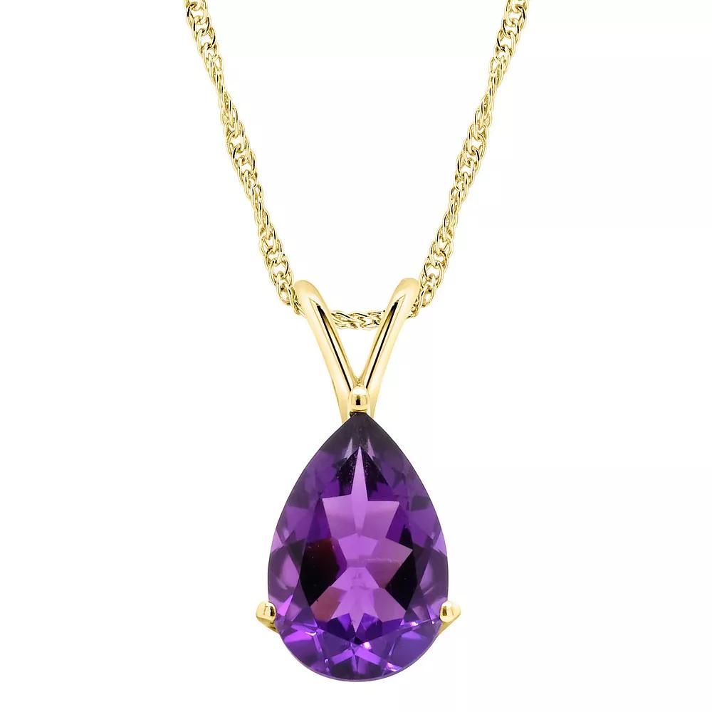 Alyson Layne 14k Gold Pear Cut Amethyst Pendant Necklace, Women's, Size: 18", 14k White Gold Product Image