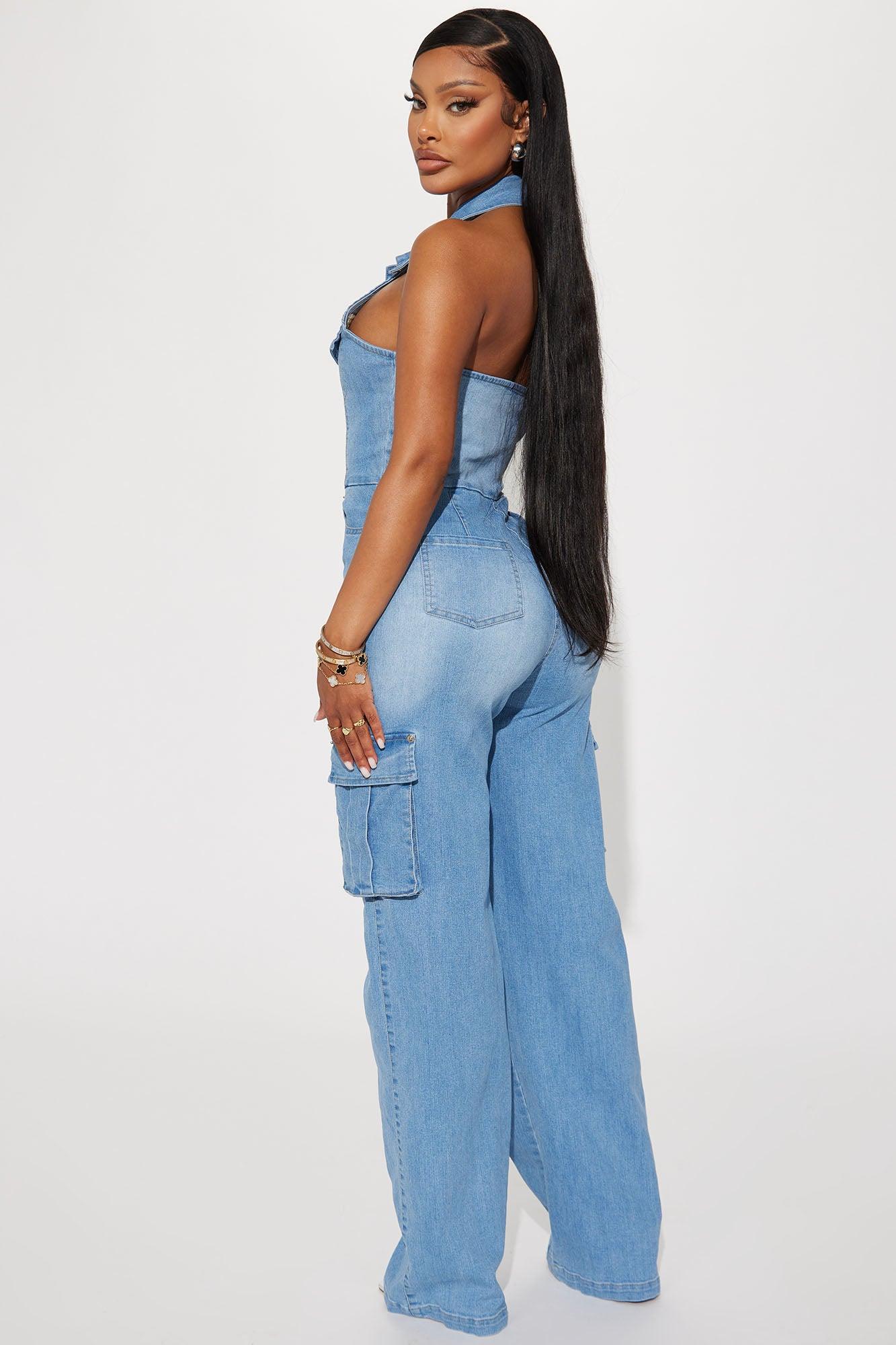 Madelaine Denim Jumpsuit - Denim Product Image