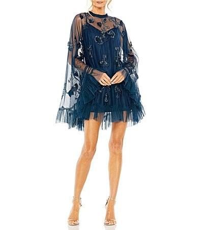 Womens Mac Embellished Mesh A-Line Minidress Product Image