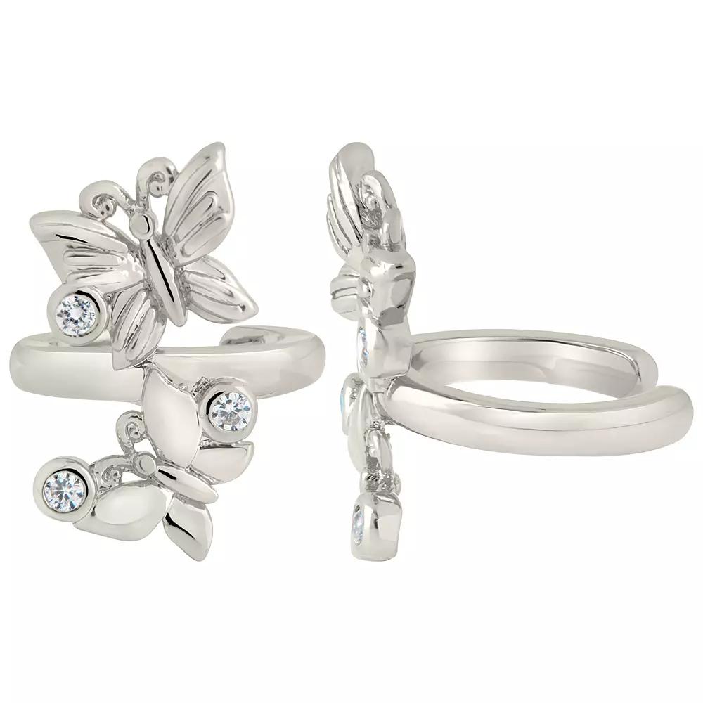 MC Collective Cubic Zirconia Butterfly Ear Cuff Set, Women's, Silver Tone Product Image