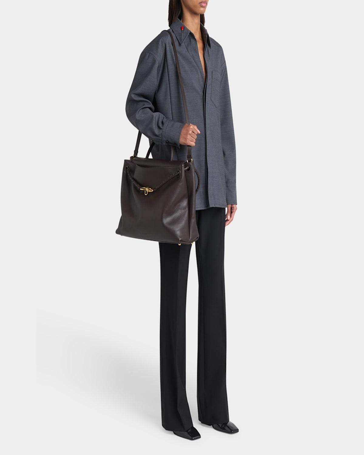 BOTTEGA VENETA Andiamo Large Leather Top-handle Bag In Fondant-m Brass Product Image