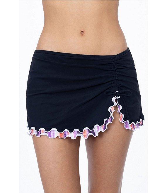 Profile By Gottex Riga Tricolore Solid Side Slit Skirted Swim Bottom Product Image