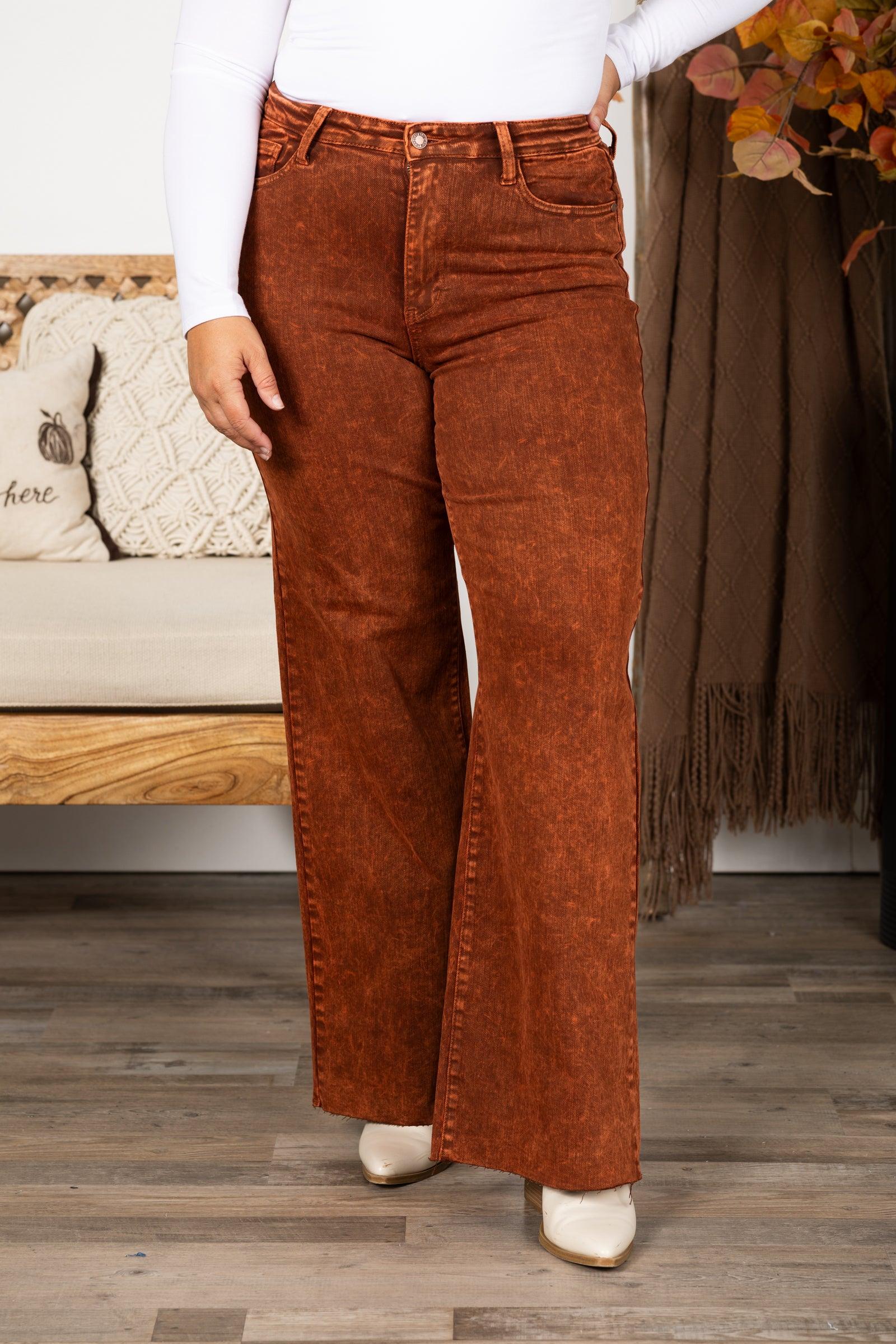 Judy Blue Burnt Orange Garment Dyed Jeans Product Image