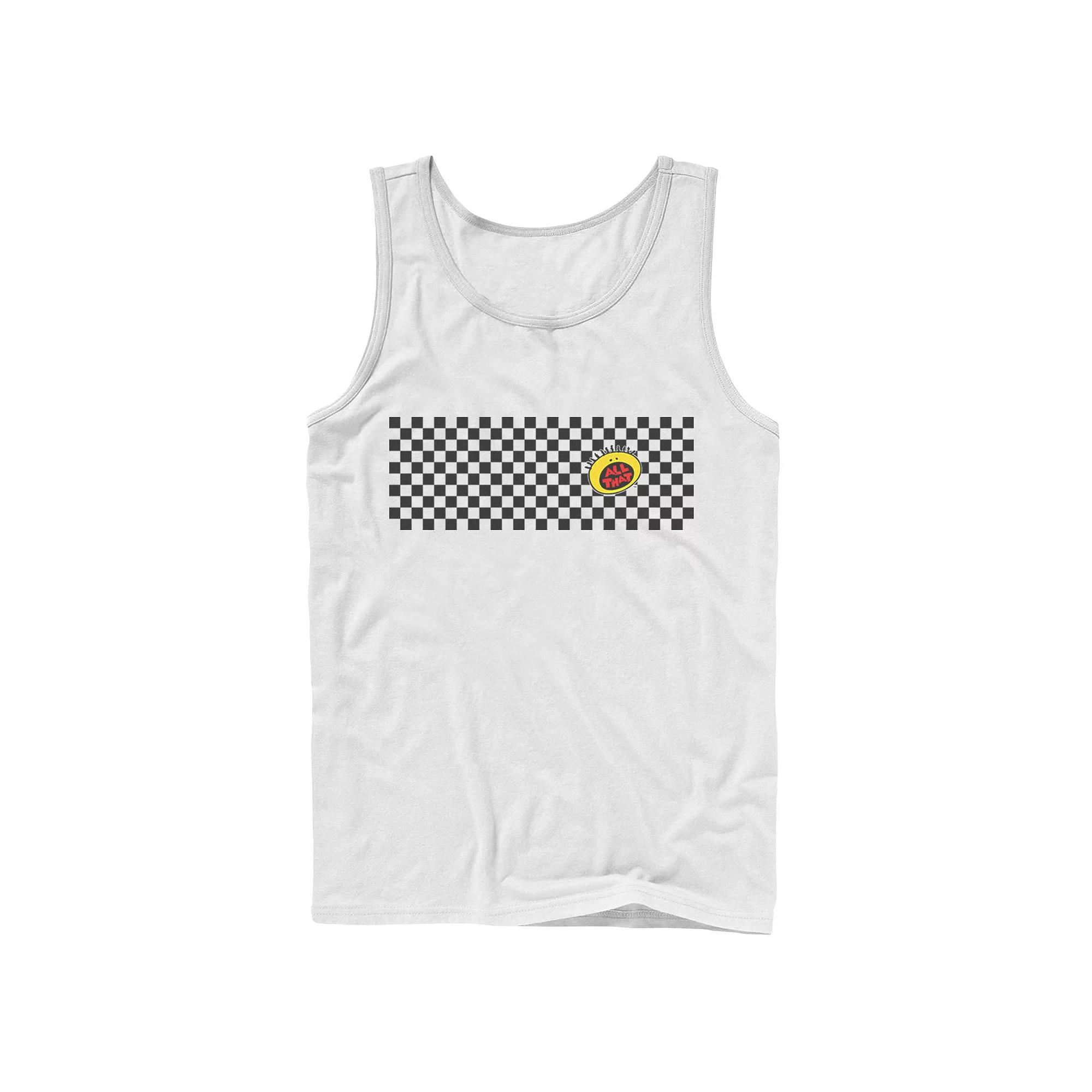 Men's Nickelodeon All That Left Chest Logo Paneled Checkers Graphic Tank Top,  Product Image