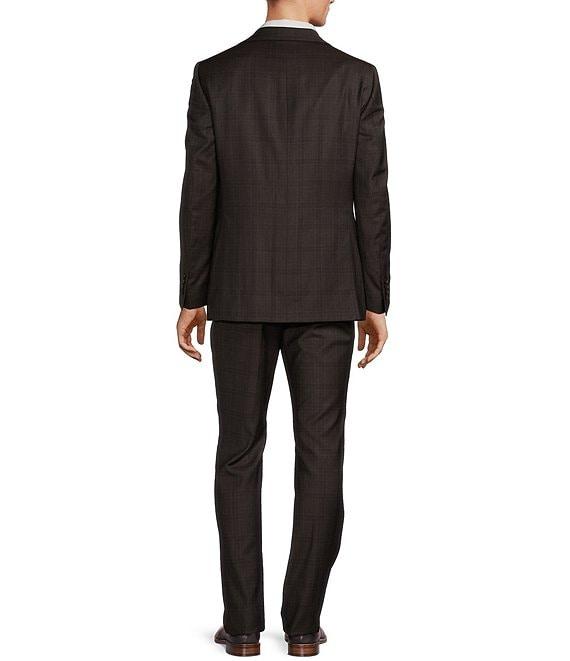 Hickey Freeman Modern Fit Flat Front Plaid Pattern 2-Piece Suit Product Image