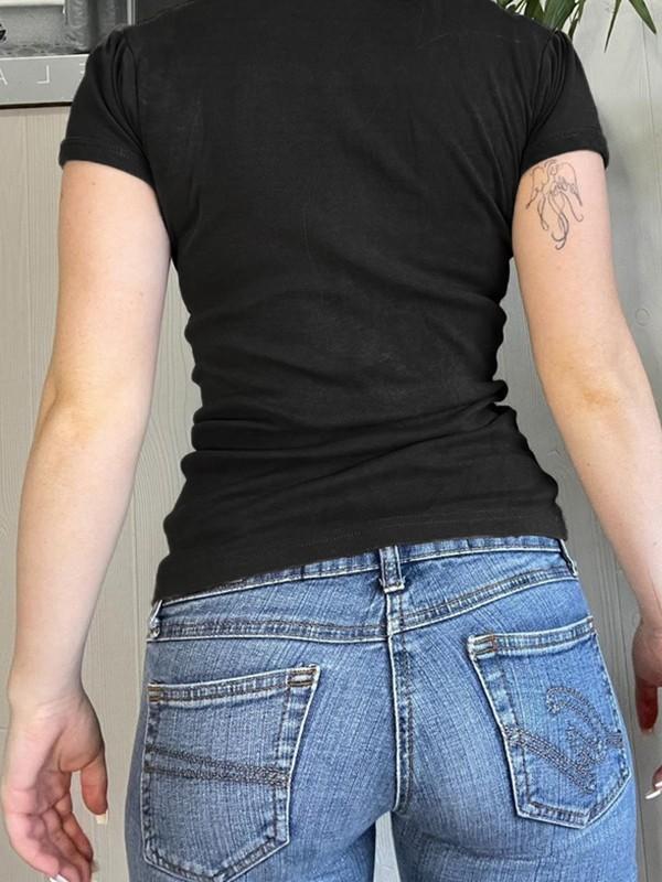 Short Sleeve Button Up Ribbed Top Product Image