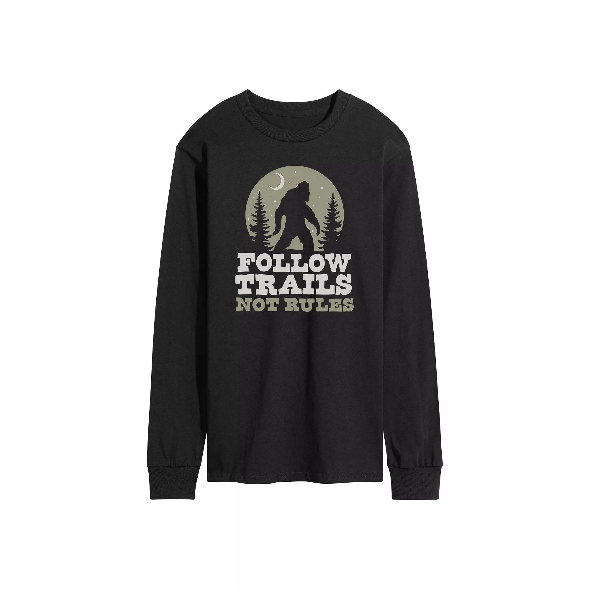 Men's Follow Trails Not Rules Sasquatch Long Sleeve Tee,  Product Image