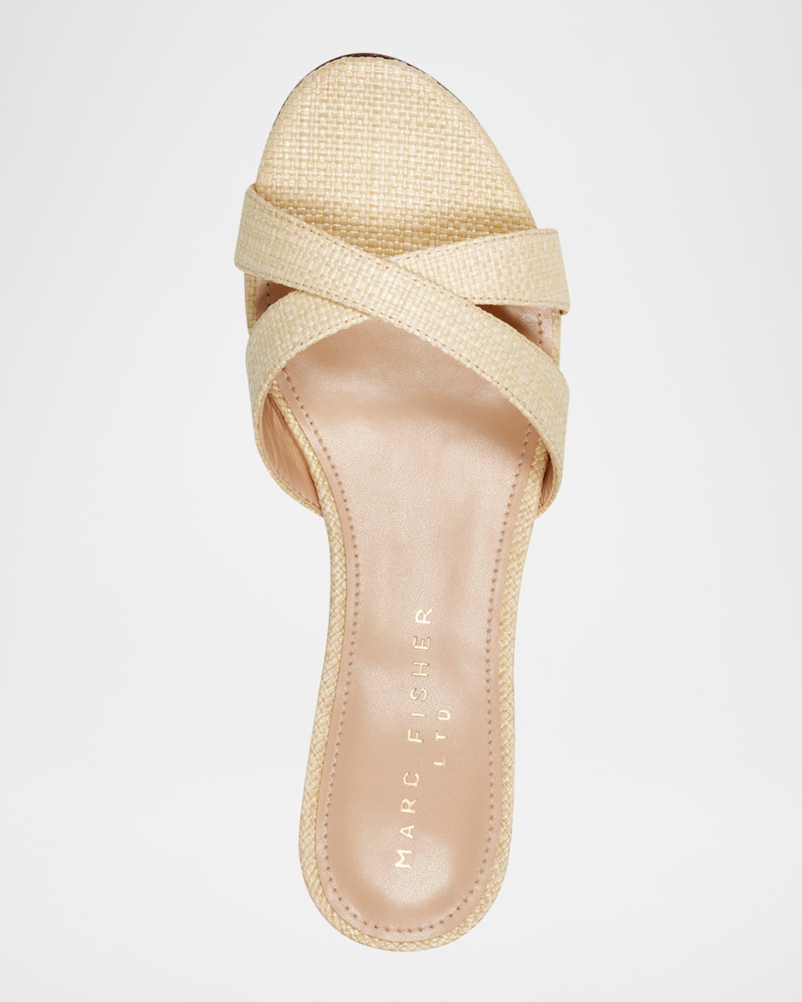 Tracey Raffia Kitten-Heel Sandals Product Image