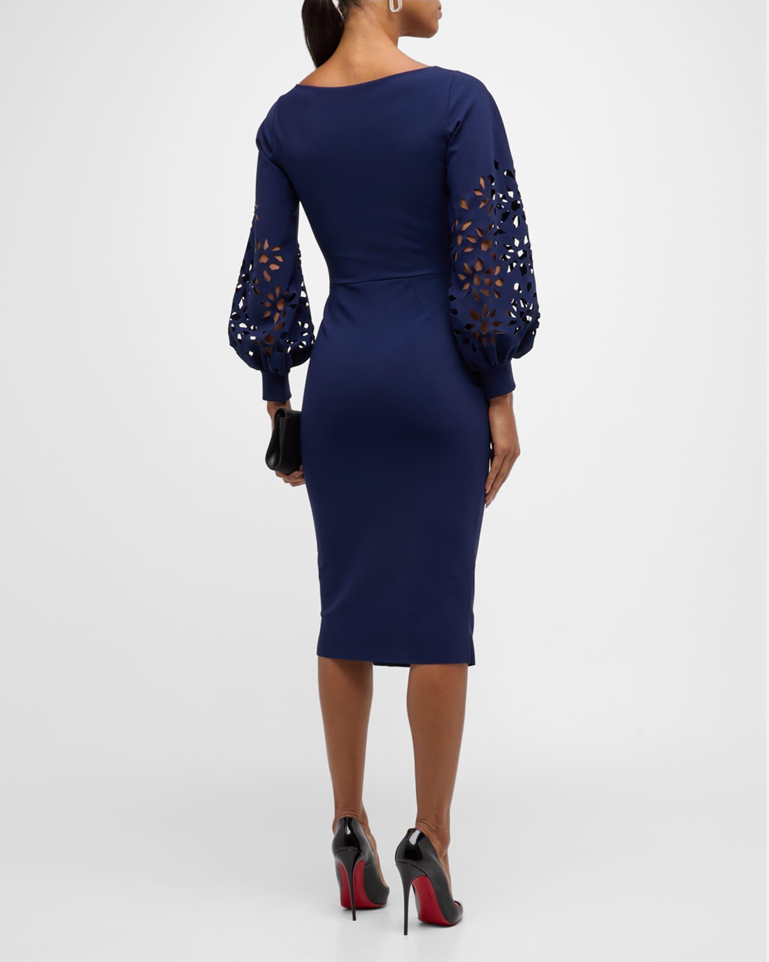 Gallilia Cutout Ruffle Sheath Midi Dress Product Image