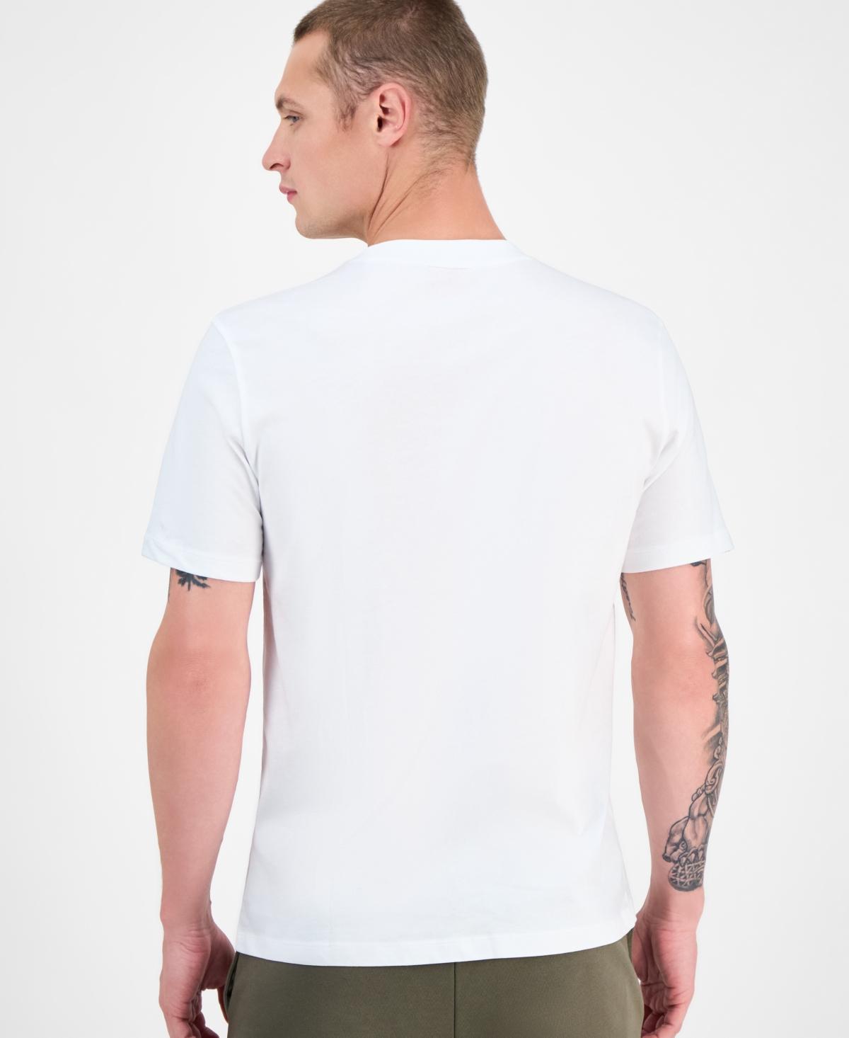 HUGO BOSS Cotton Jersey T-shirt With Mixed-print Logo In White Product Image