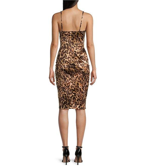 Honey and Rosie Spaghetti Strap Surplus Animal Printed Dress Product Image