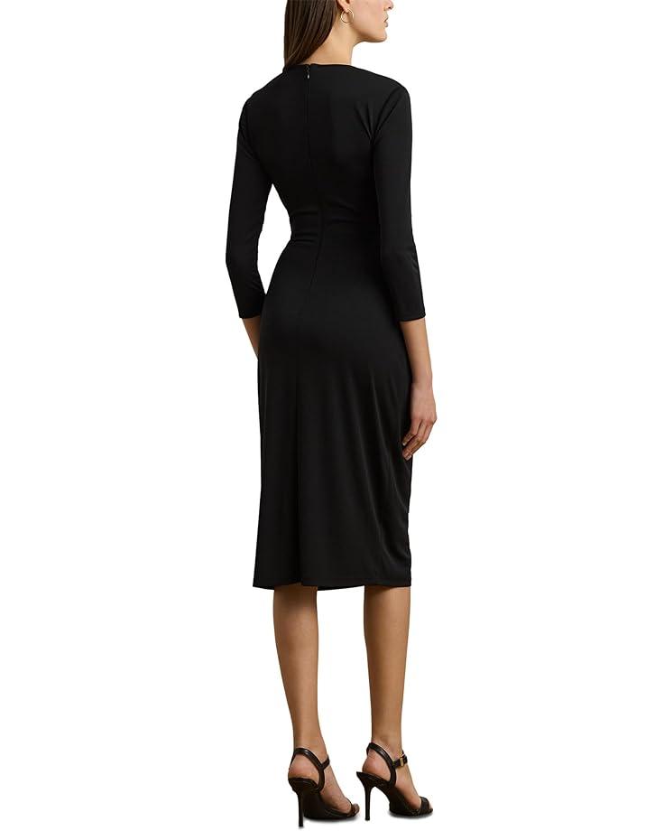 Tie-Front Cotton-Blend Crewneck Dress Product Image