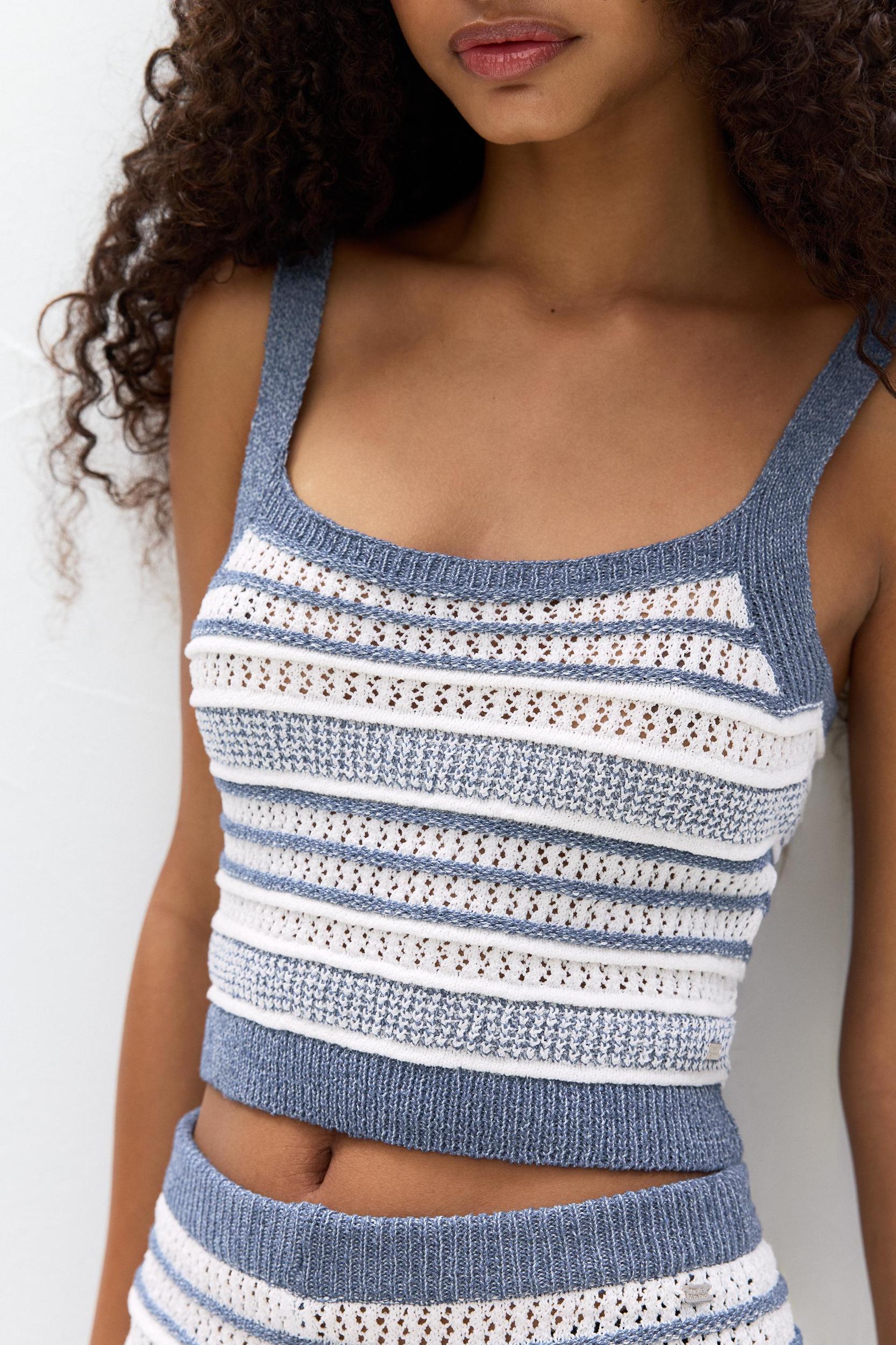 Striped crochet top Product Image