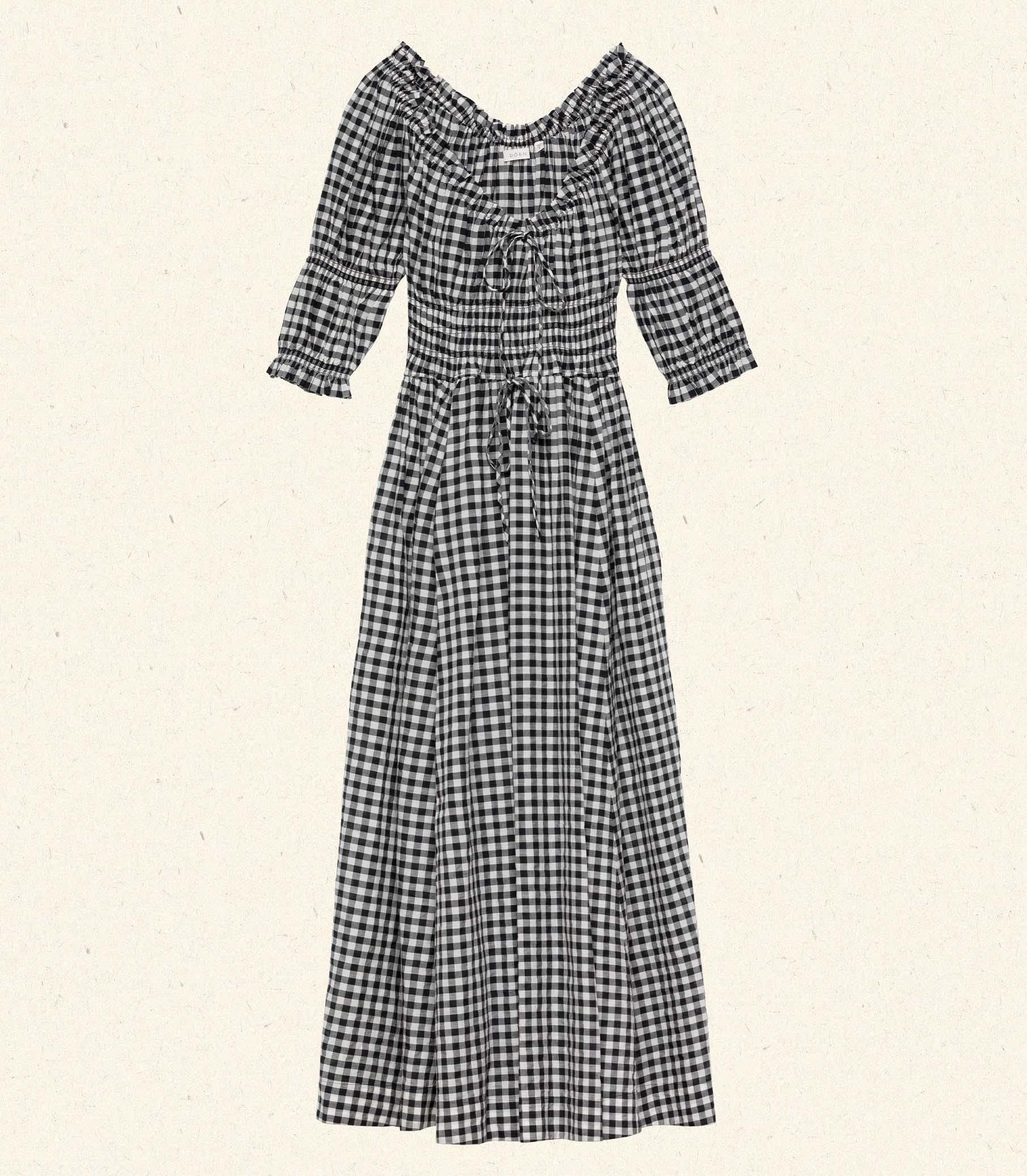 ISCHIA DRESS -- NOIR GRETA GINGHAM Product Image