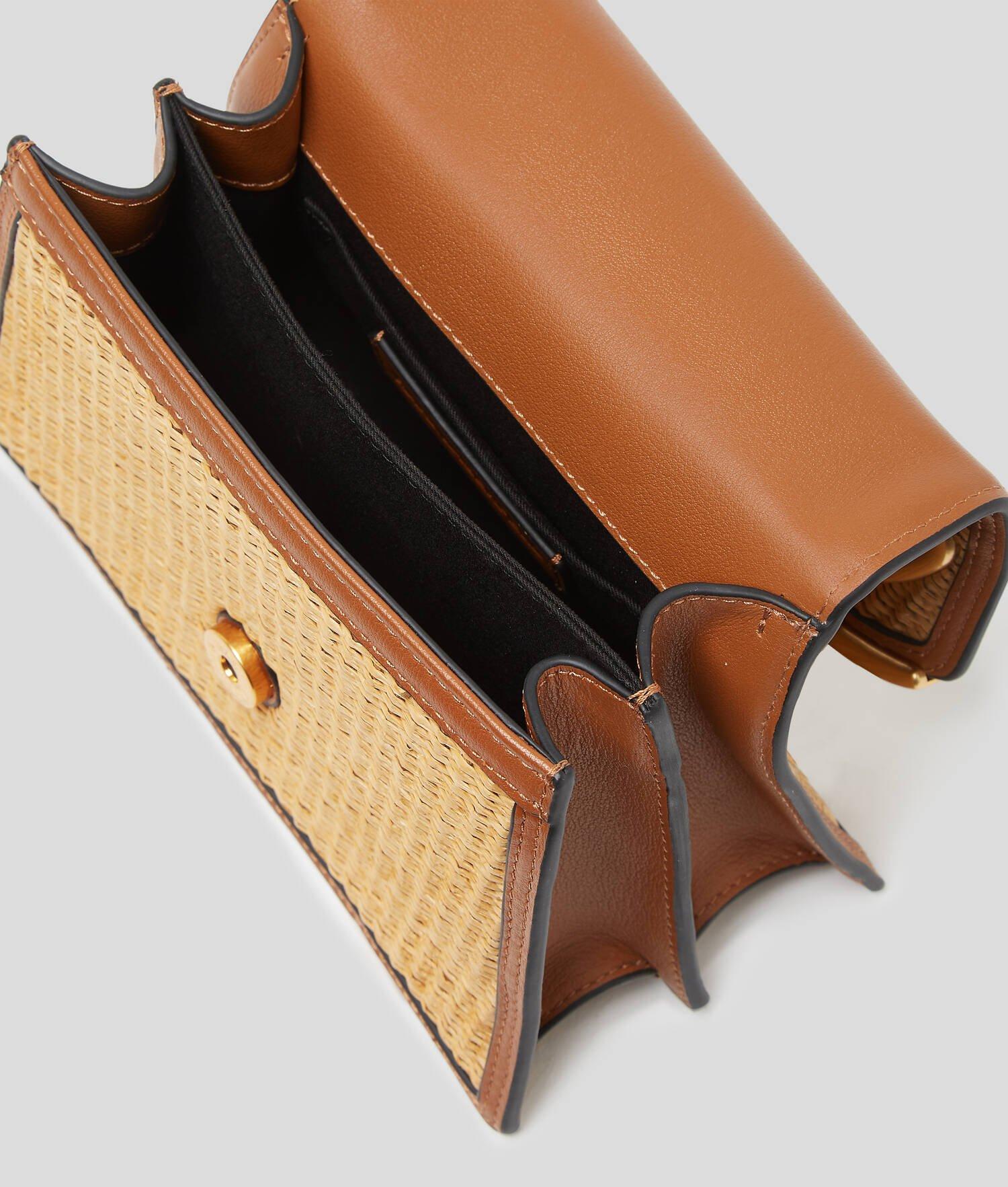 K/SIGNATURE SMALL RAFFIA CROSSBODY BAG Product Image