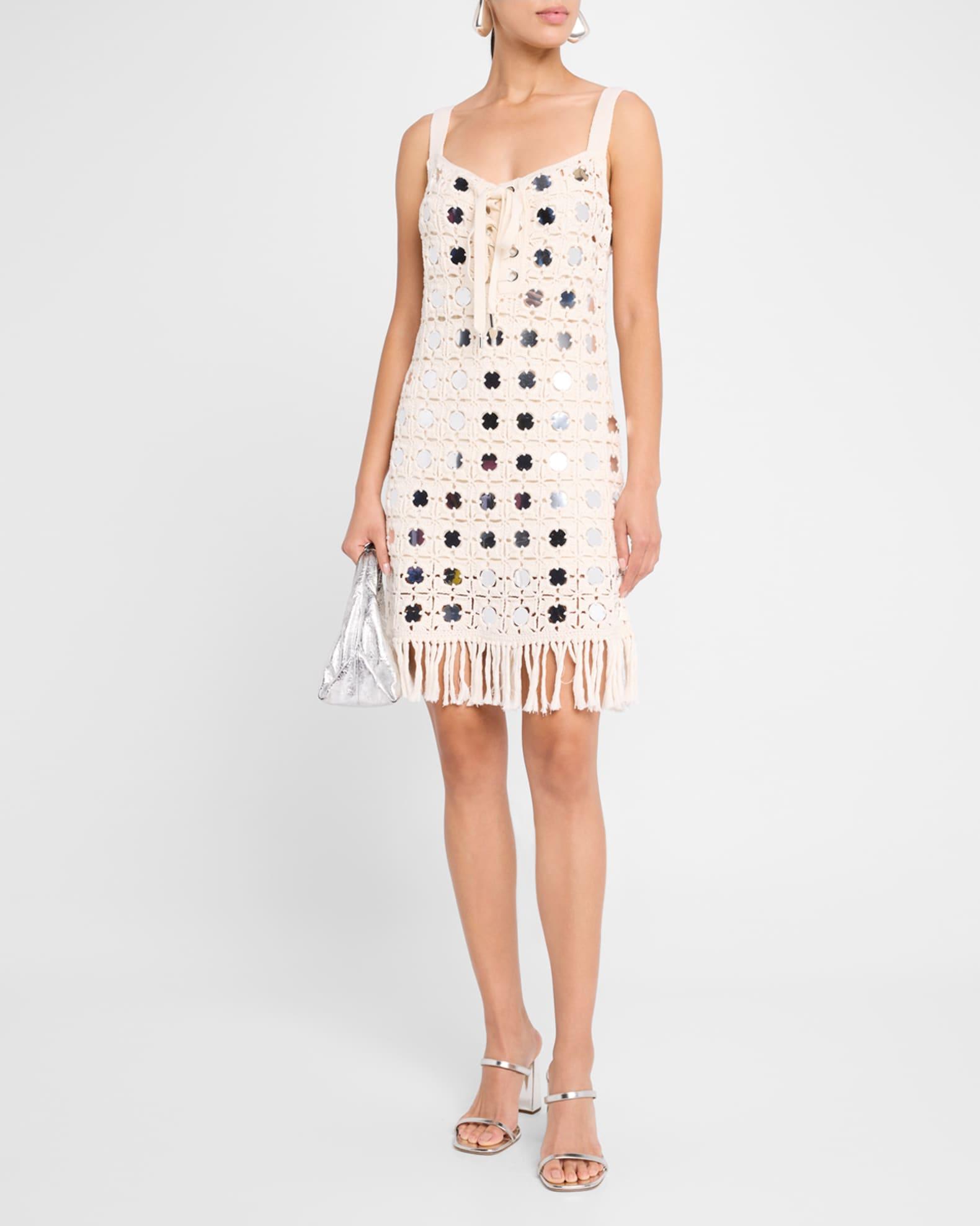 Brinkley Mirror Lace-Up Fringe Dress Product Image