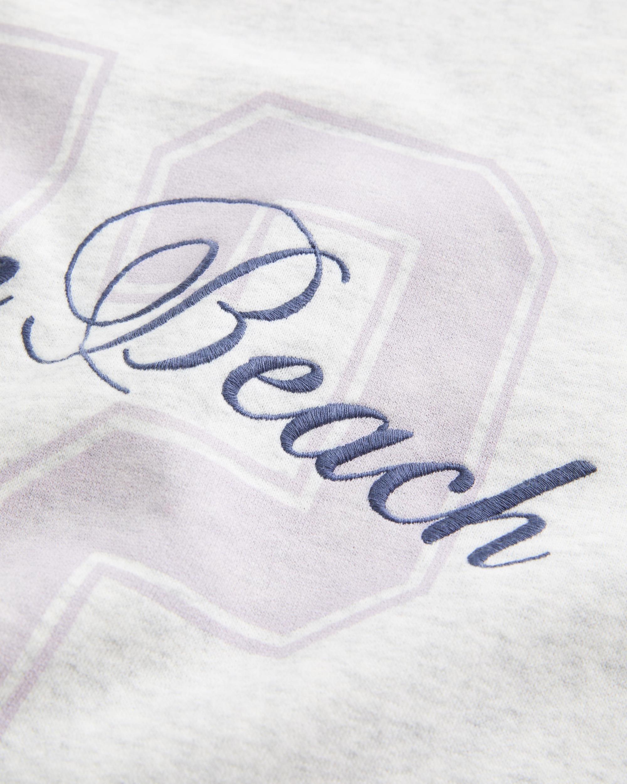 Oversized Ocean Beach Graphic Crew Sweatshirt Product Image