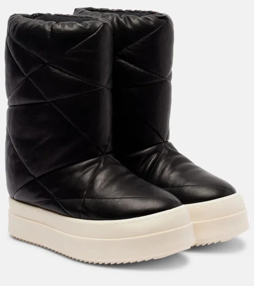 RICK OWENS Round Toe Ankle Boots With Contrast Sole In Black Product Image