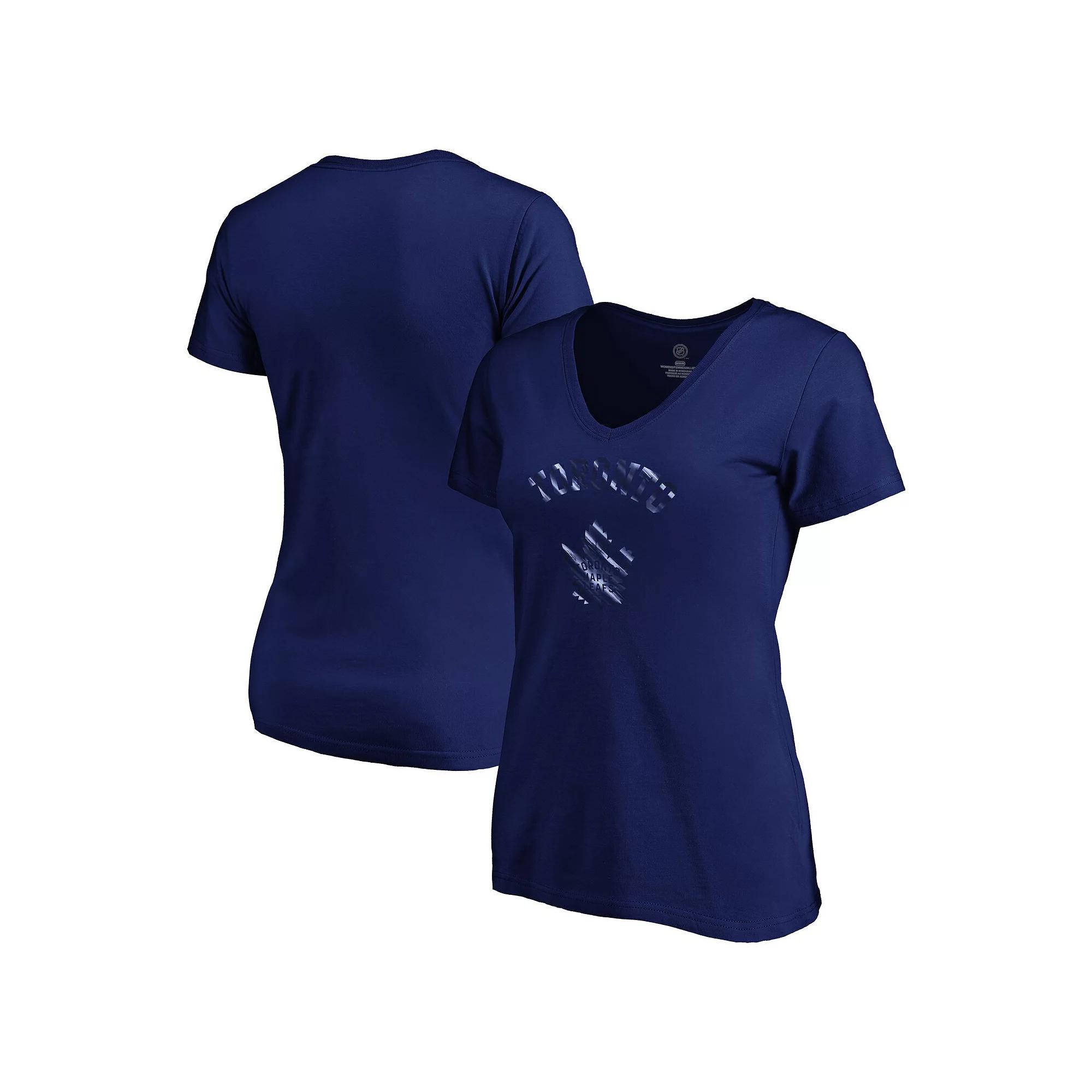 Women's Fanatics  Navy Toronto Maple Leafs Total Shine V-Neck T-Shirt, Size: XL, Mpl Blue Product Image