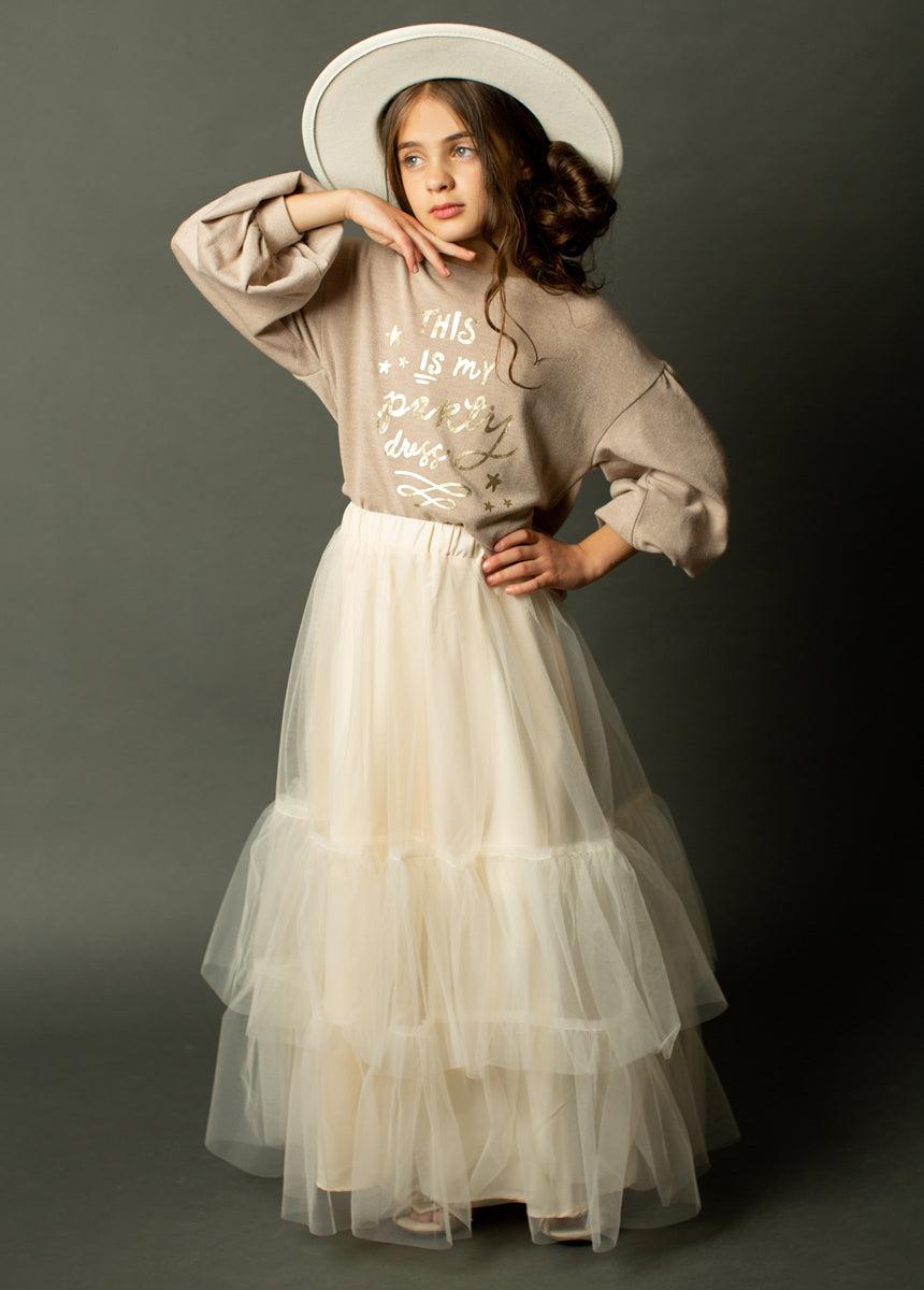 Juana Sweatshirt in Heather Oat Girls Product Image