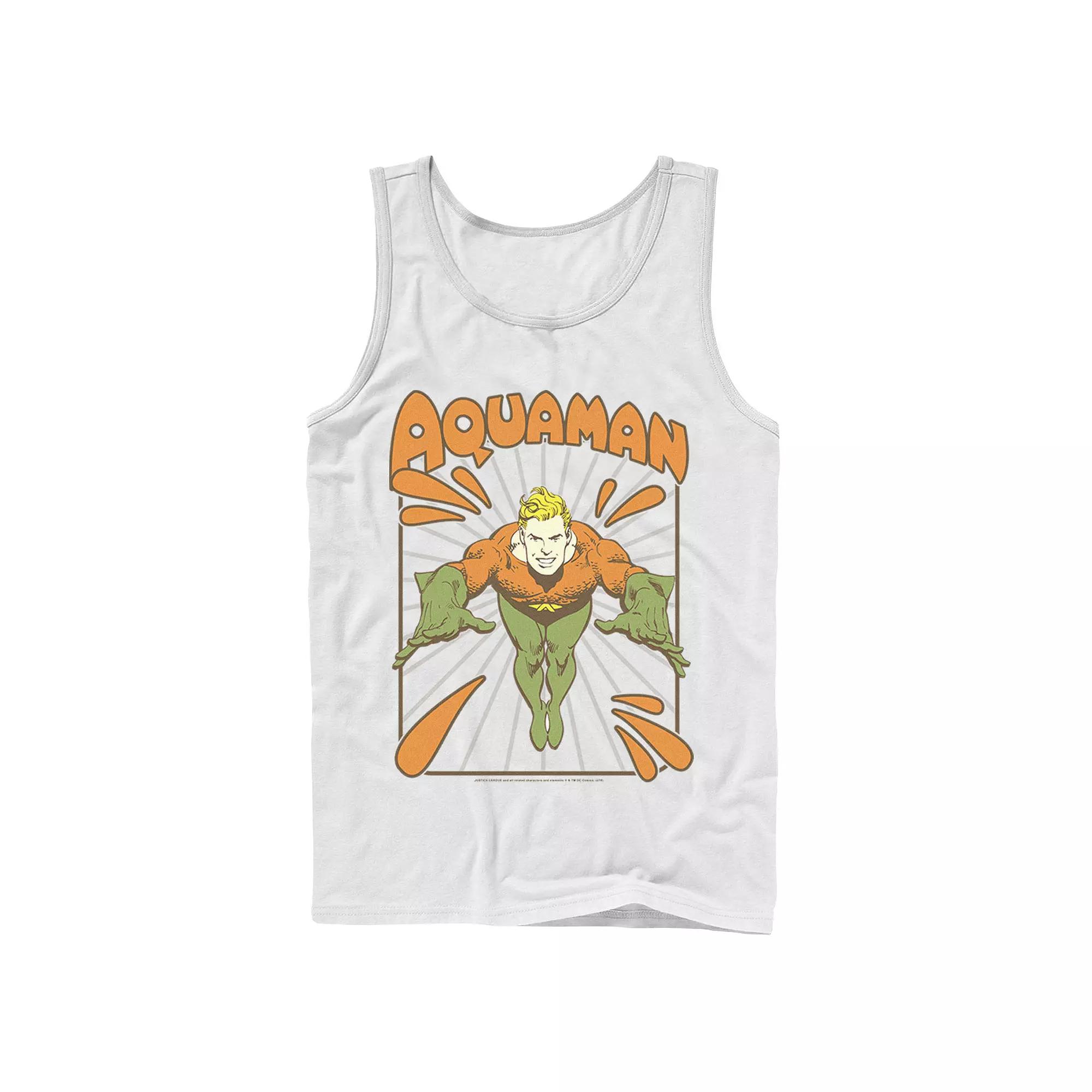 Men's DC Comics Aquaman Simple Text Logo Portrait Tank Top,  Product Image