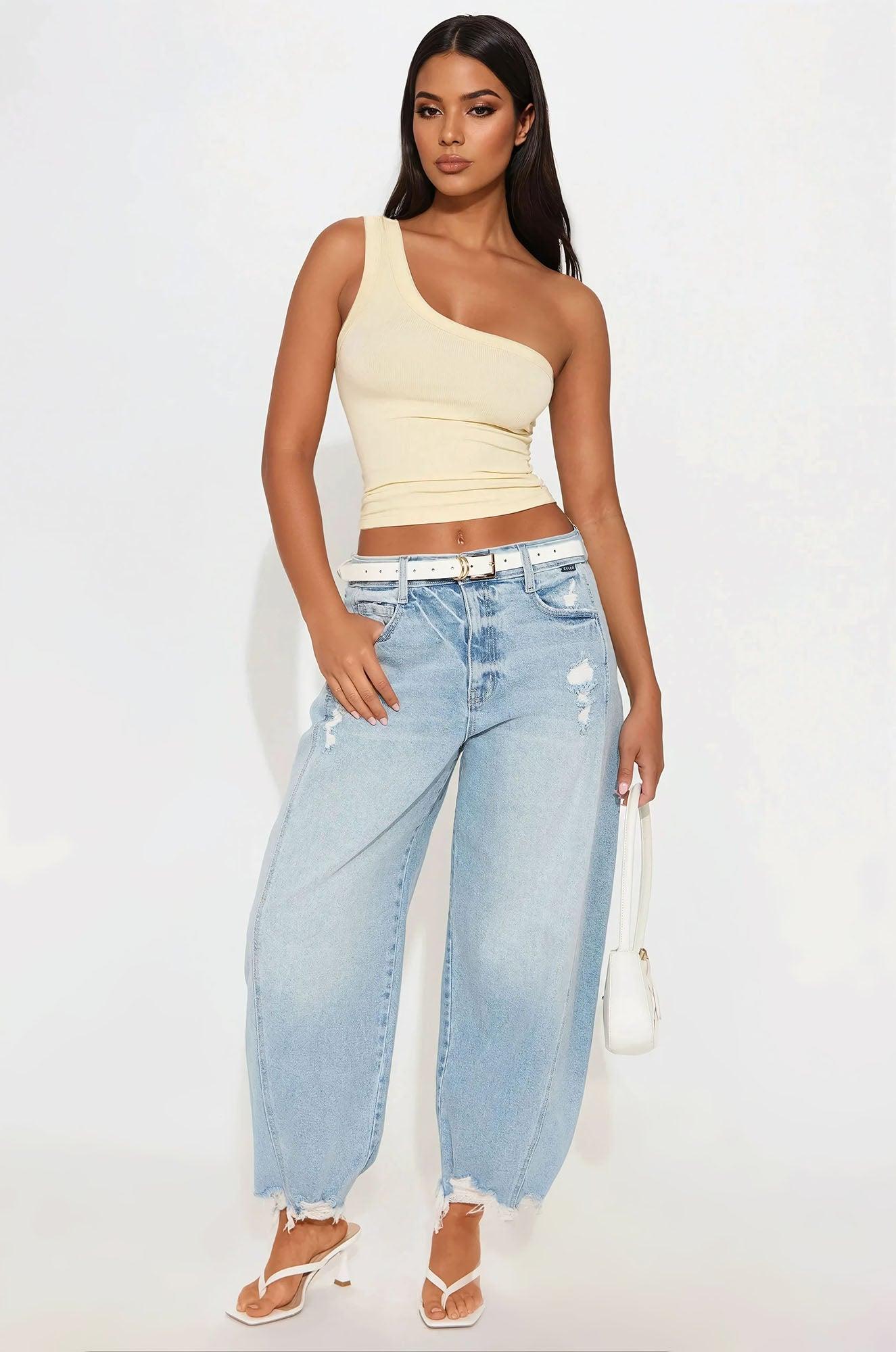 Lara One Shoulder Top - Butter Yellow Product Image