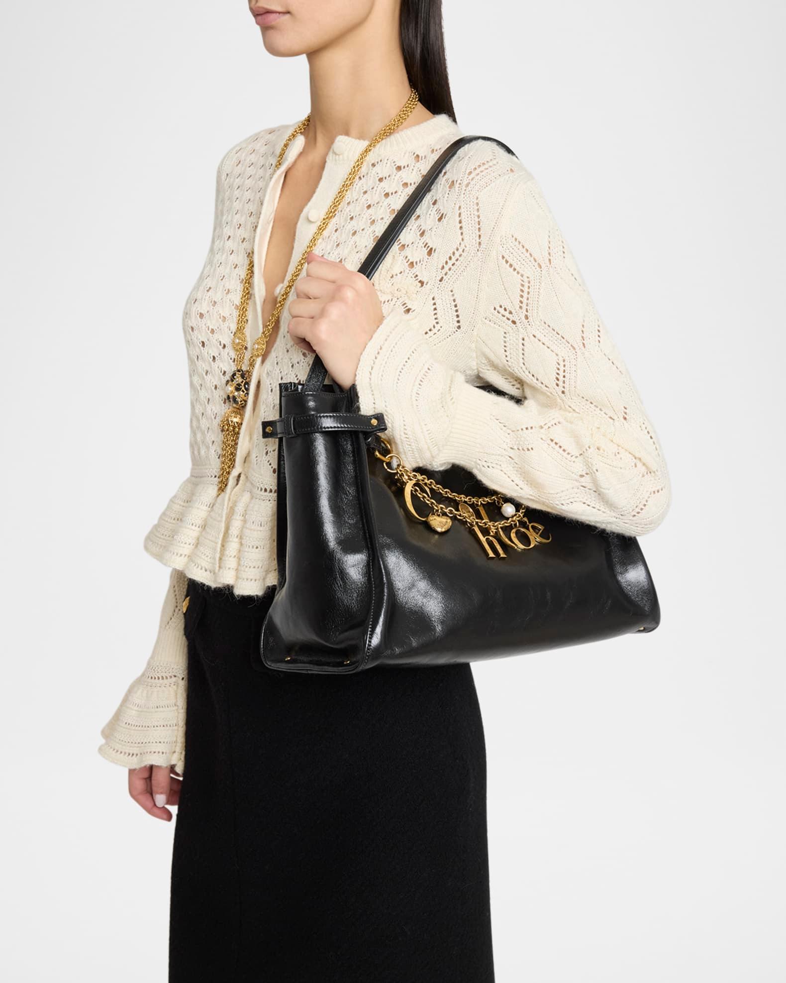 Logo Charms Tote Bag in Shiny Leather  Product Image