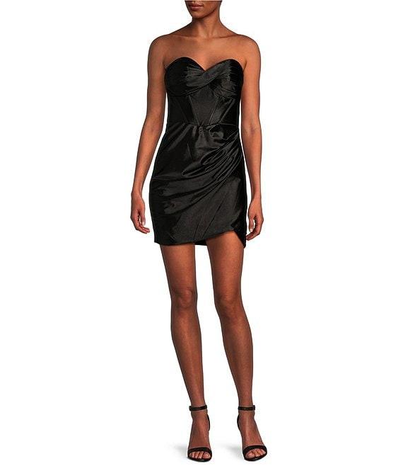 GB Social Satin Strapless Corset Bodice Mini Dress Product Image