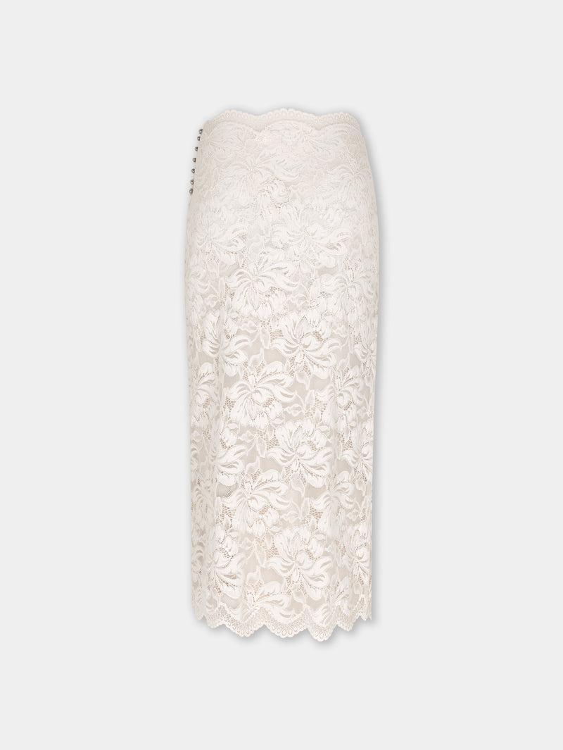IVORY MIDI-SKIRT IN LACE Product Image