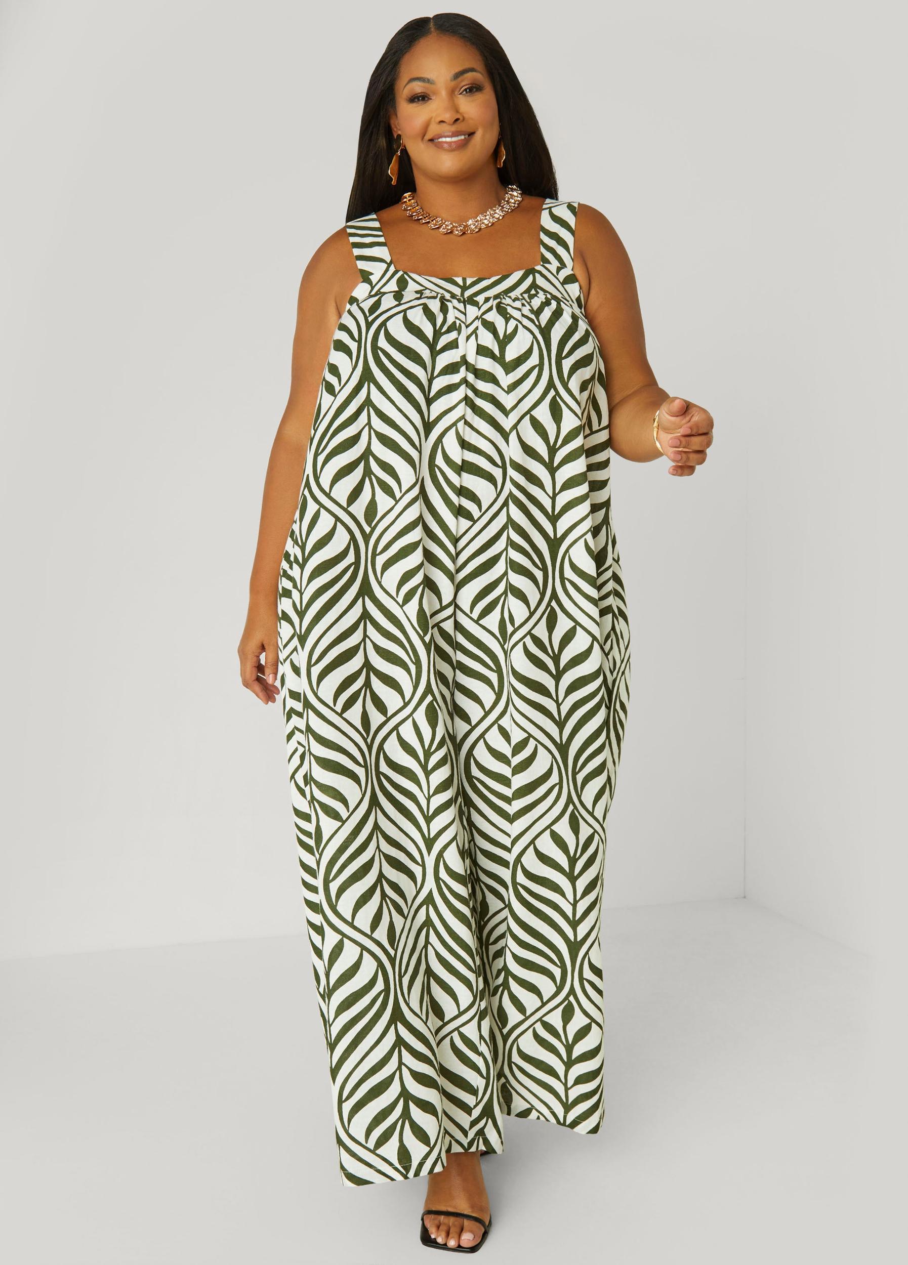 Leaf Print Wide Leg Jumpsuit Product Image