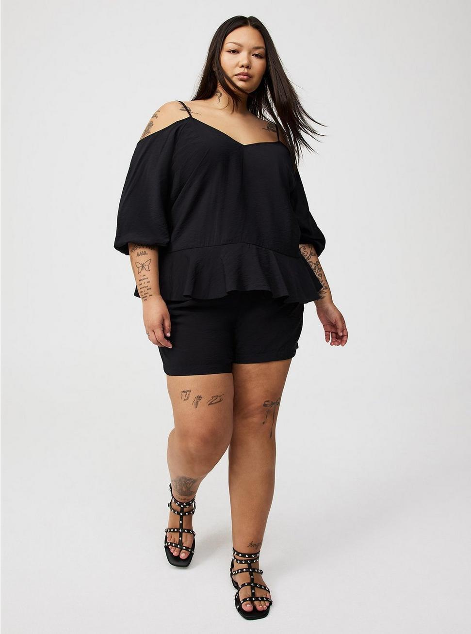 Short-Sleeve Cold-Shoulder Top Product Image