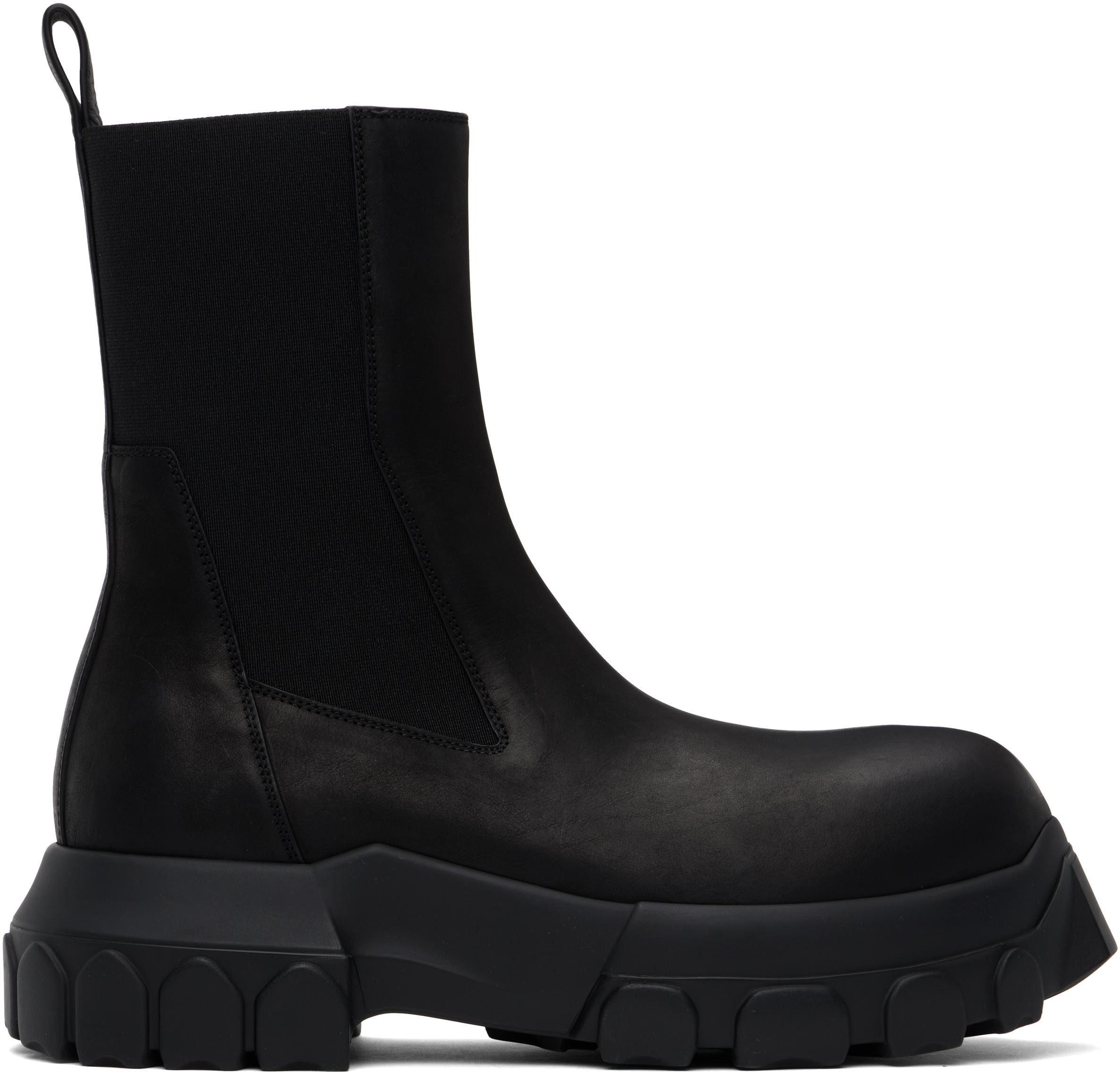 Black Hollywood Beatle Mega Tractor Chelsea Boots Product Image