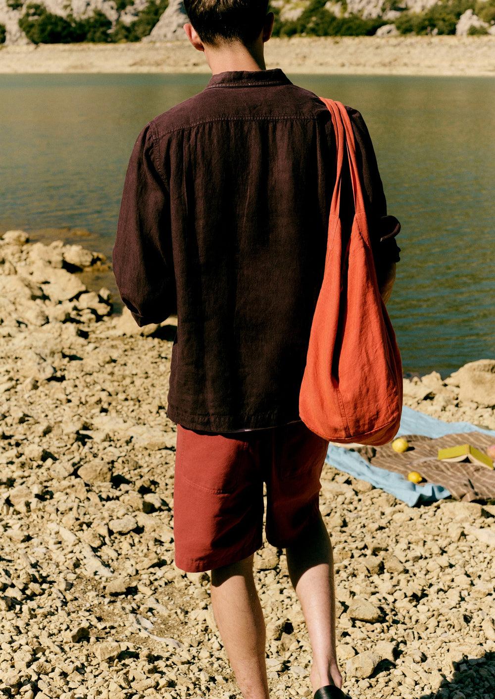 Cotton Canvas Shorts | Terracotta Product Image