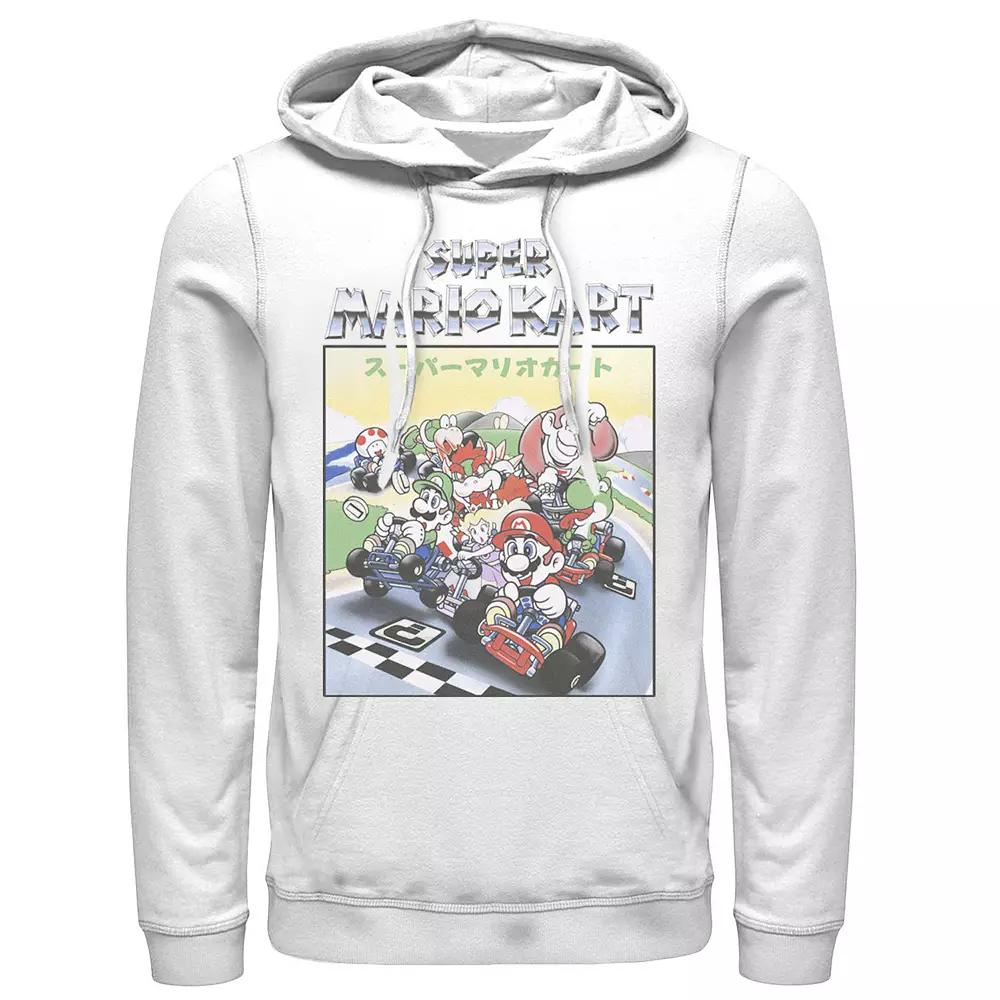 Men's Nintendo Mario Kart Retro Chrome Logo Shot Hoodie,  Product Image