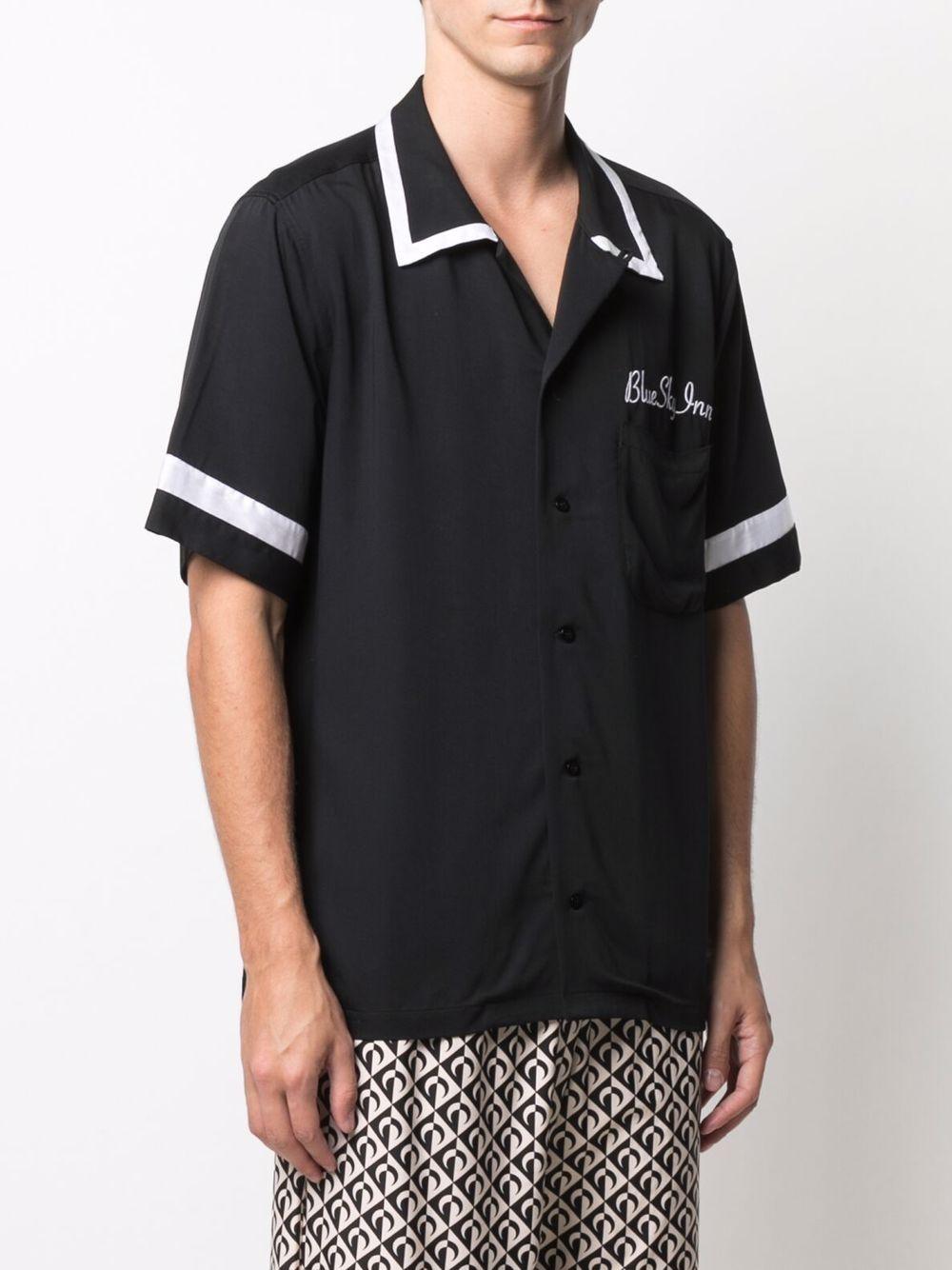 contrast-trim embroidered logo shirt Product Image