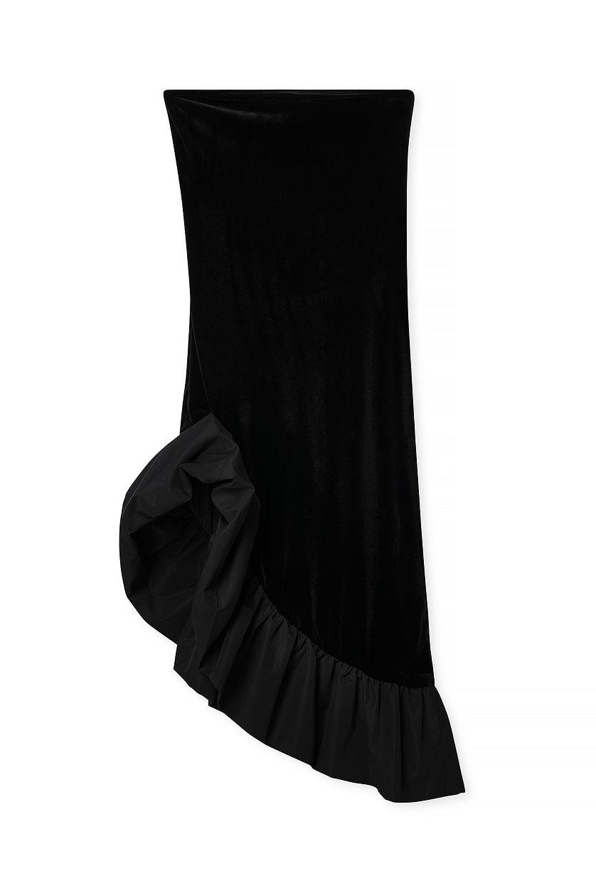 Velvet Bandeau Dress Black Product Image