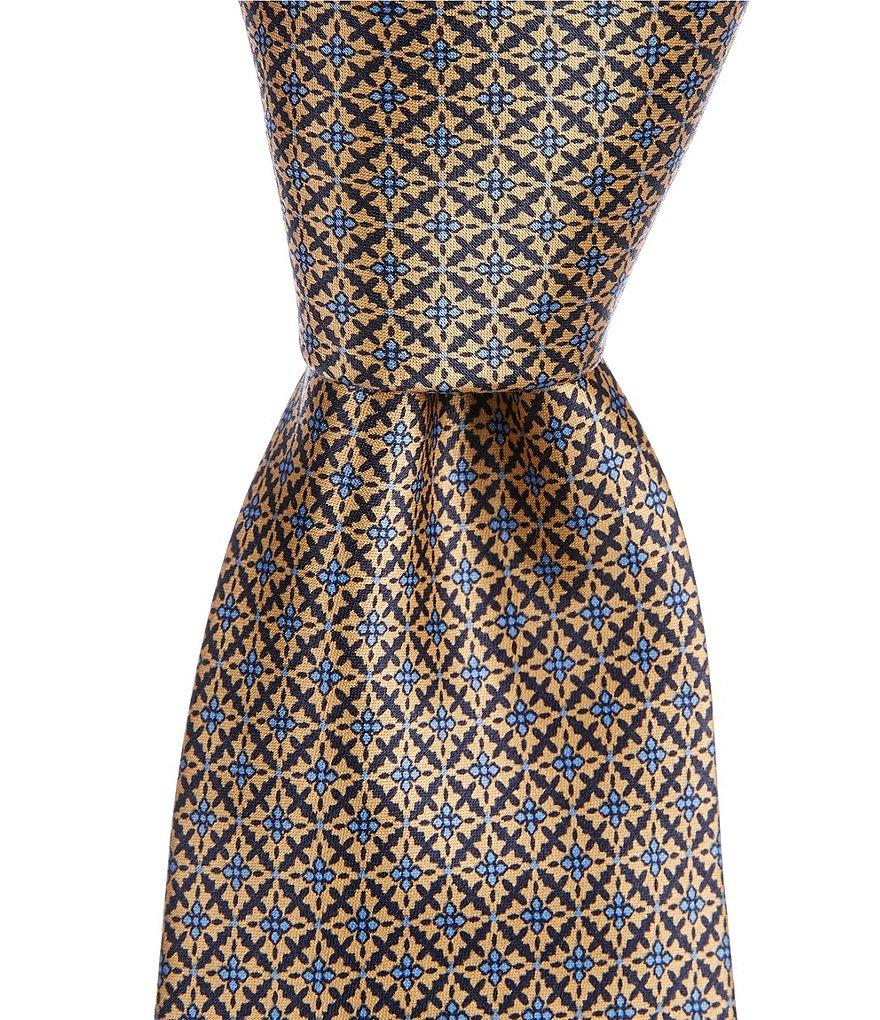 Hickey Freeman Printed Connected Star 3 1/4#double; Woven Silk Tie Product Image