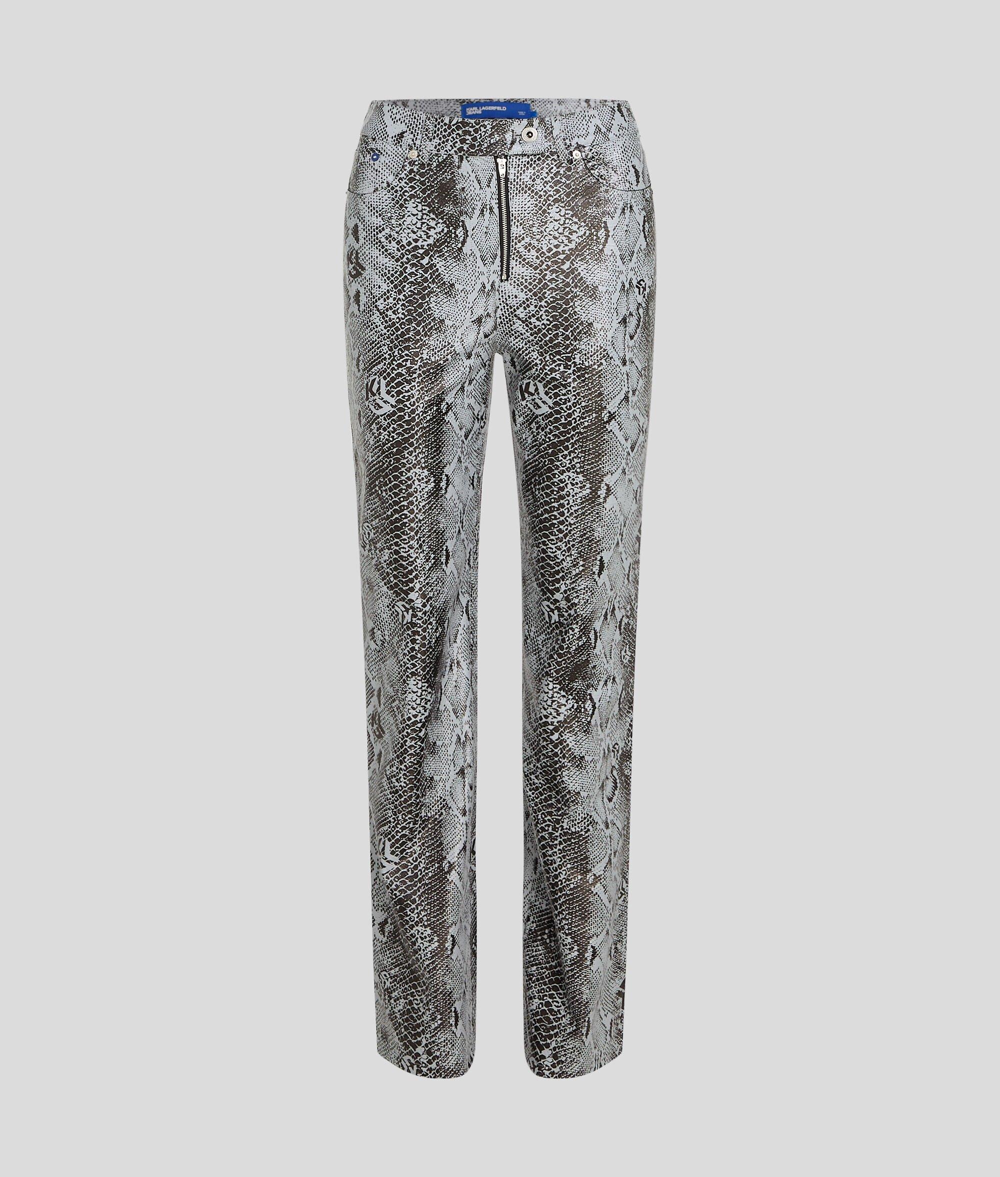 FAUX-LEATHER SNAKE-PRINT PANTS Product Image