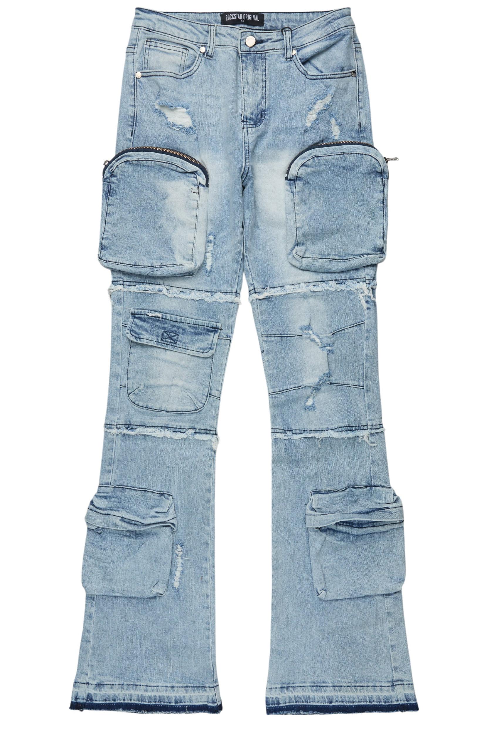 Toniesha Light Wash Stacked Flare Jean Female Product Image