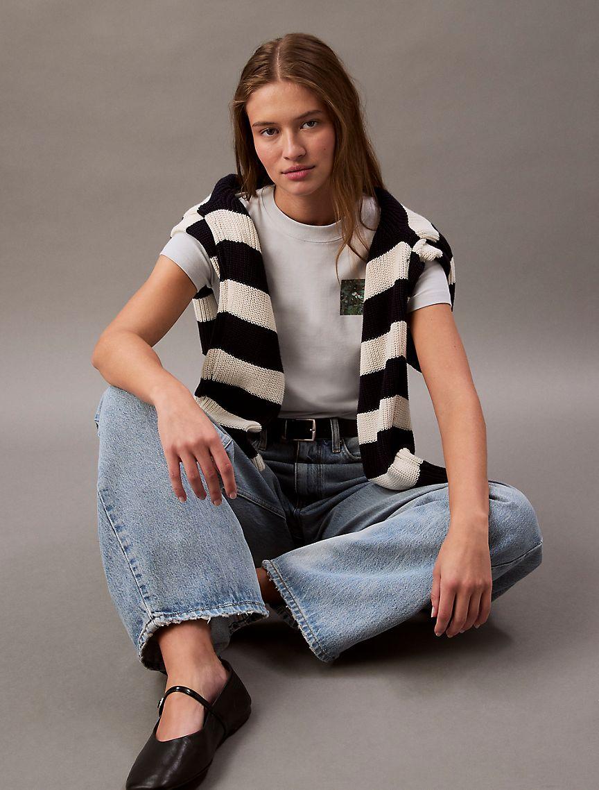 Floral Monogram Logo Graphic Slim T-Shirt Product Image