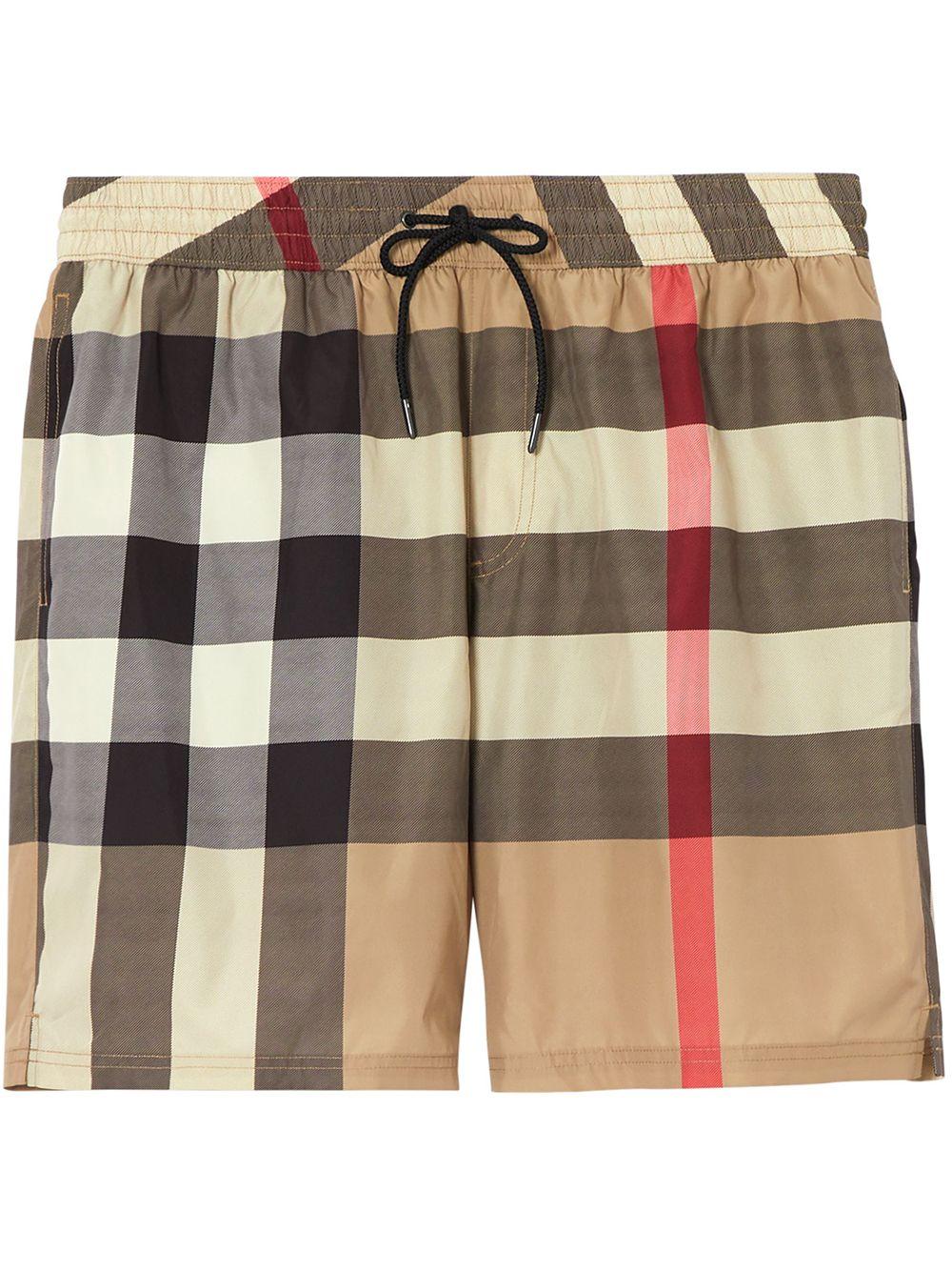 checked drawstring swim shorts Product Image