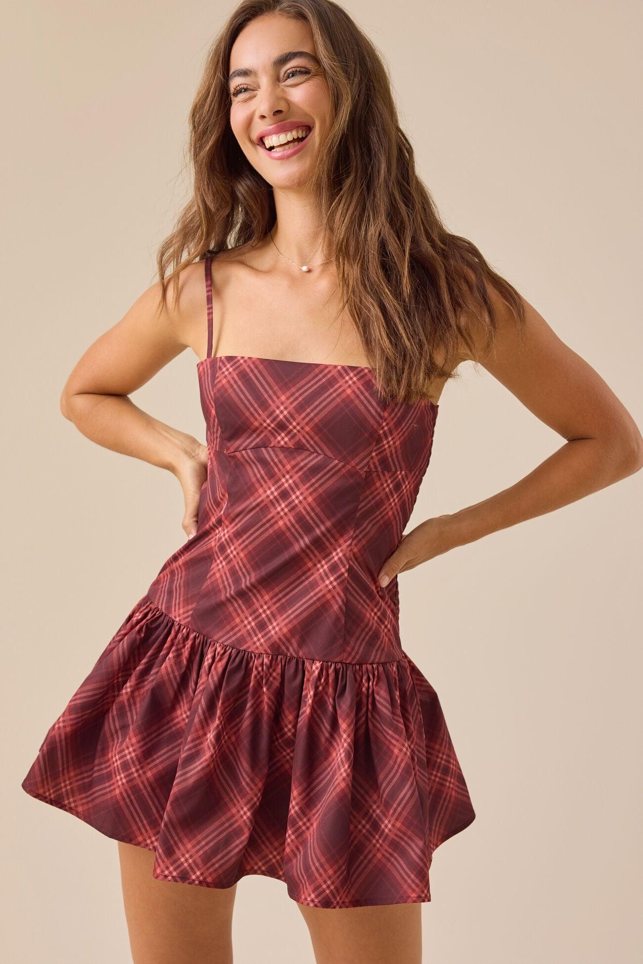 Averett Plaid Mini Dress Product Image