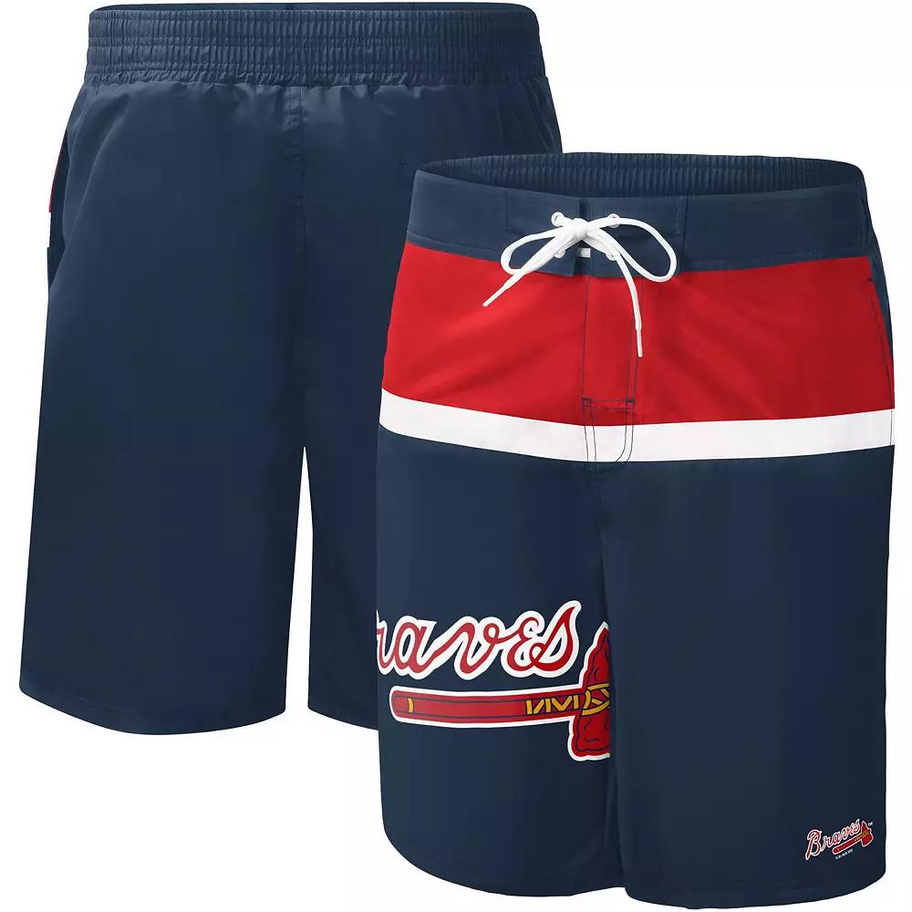 Men's G-III Sports by Carl Banks Navy Atlanta Braves Sea Wind Swim Shorts,  Product Image