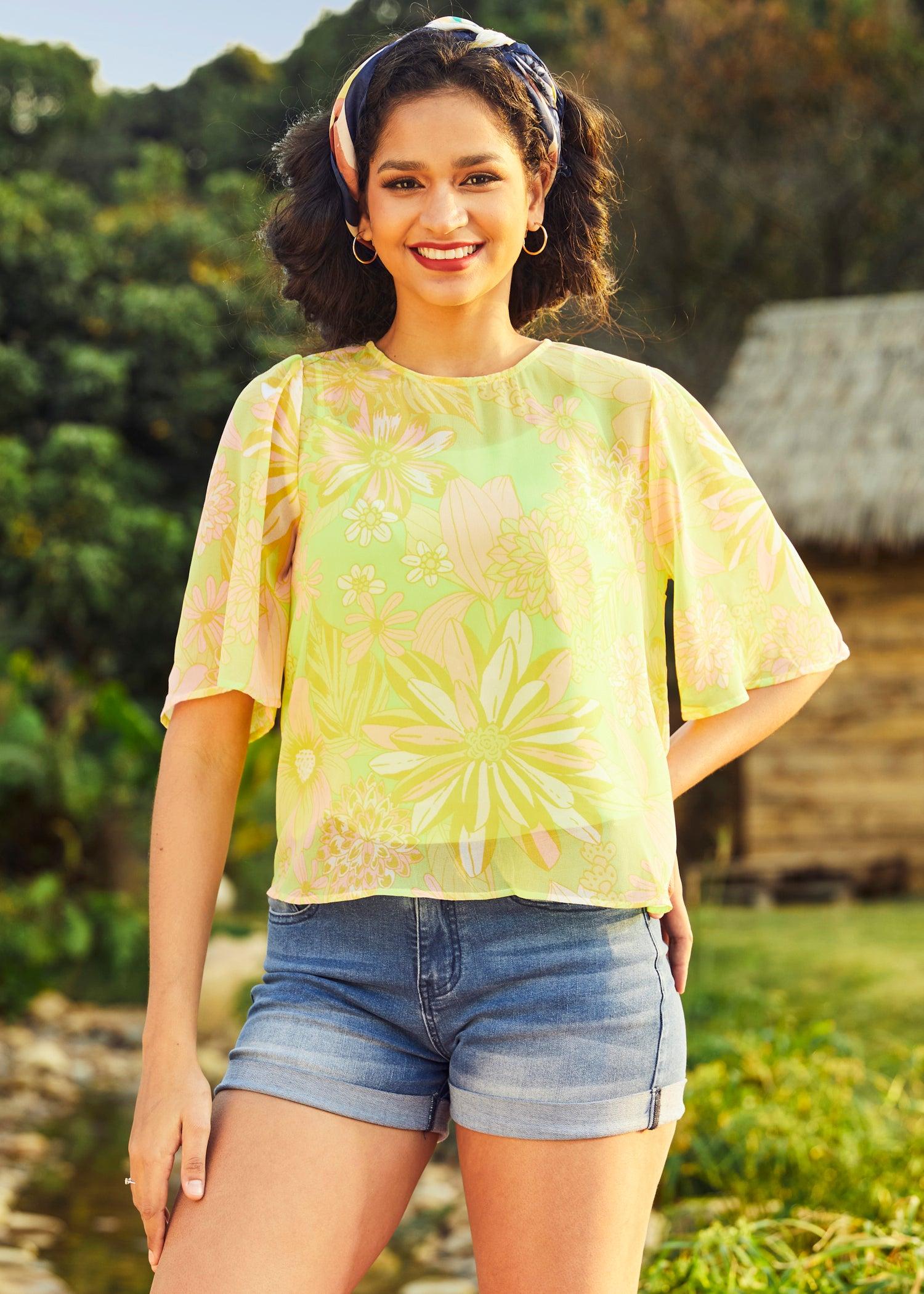 Fluttering Outta Sight Blouse (Final Sale) Product Image